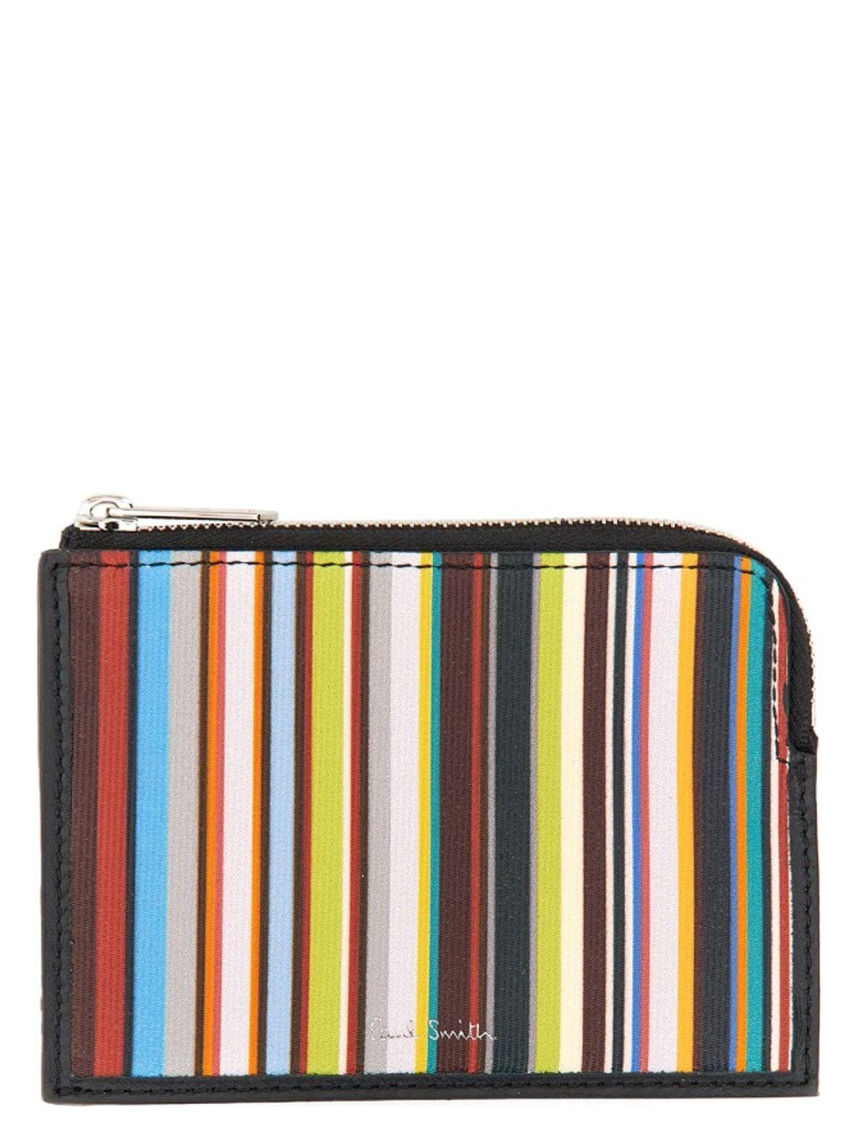 Paul Smith Men's Signature Stripe Zipper Wallet