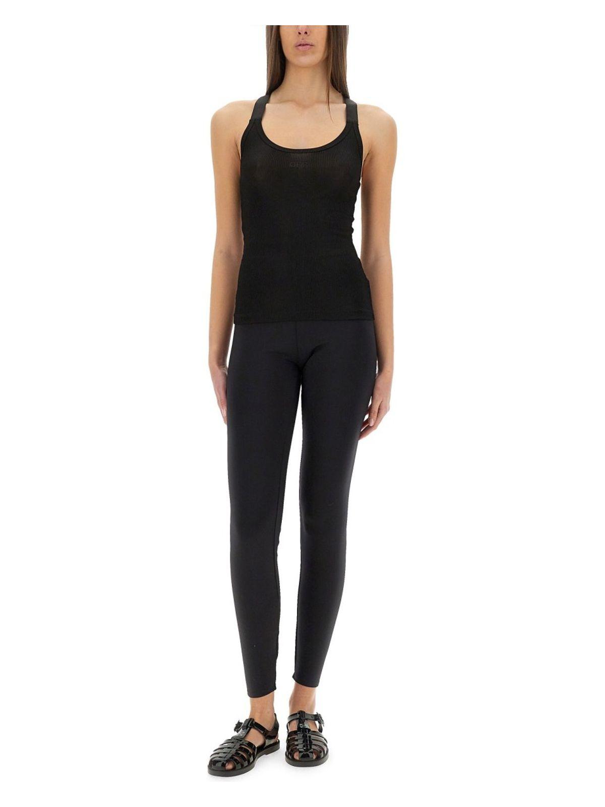 Off-White Women's Viscose Top With Logo in Black