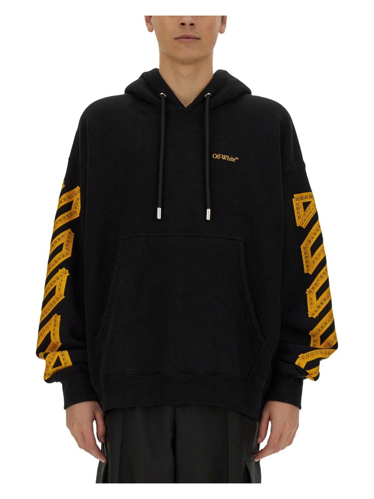 Off-White Men's Cotton Hoodie in Black