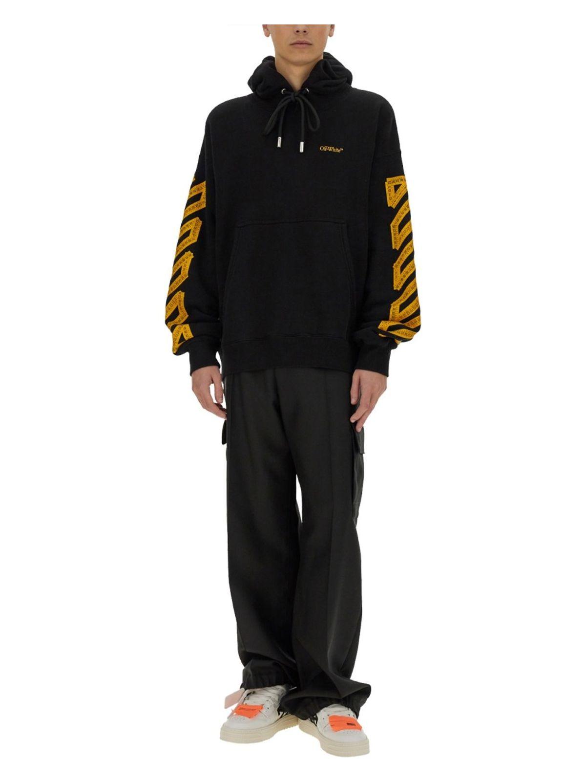 Off-White Men's Cotton Hoodie in Black