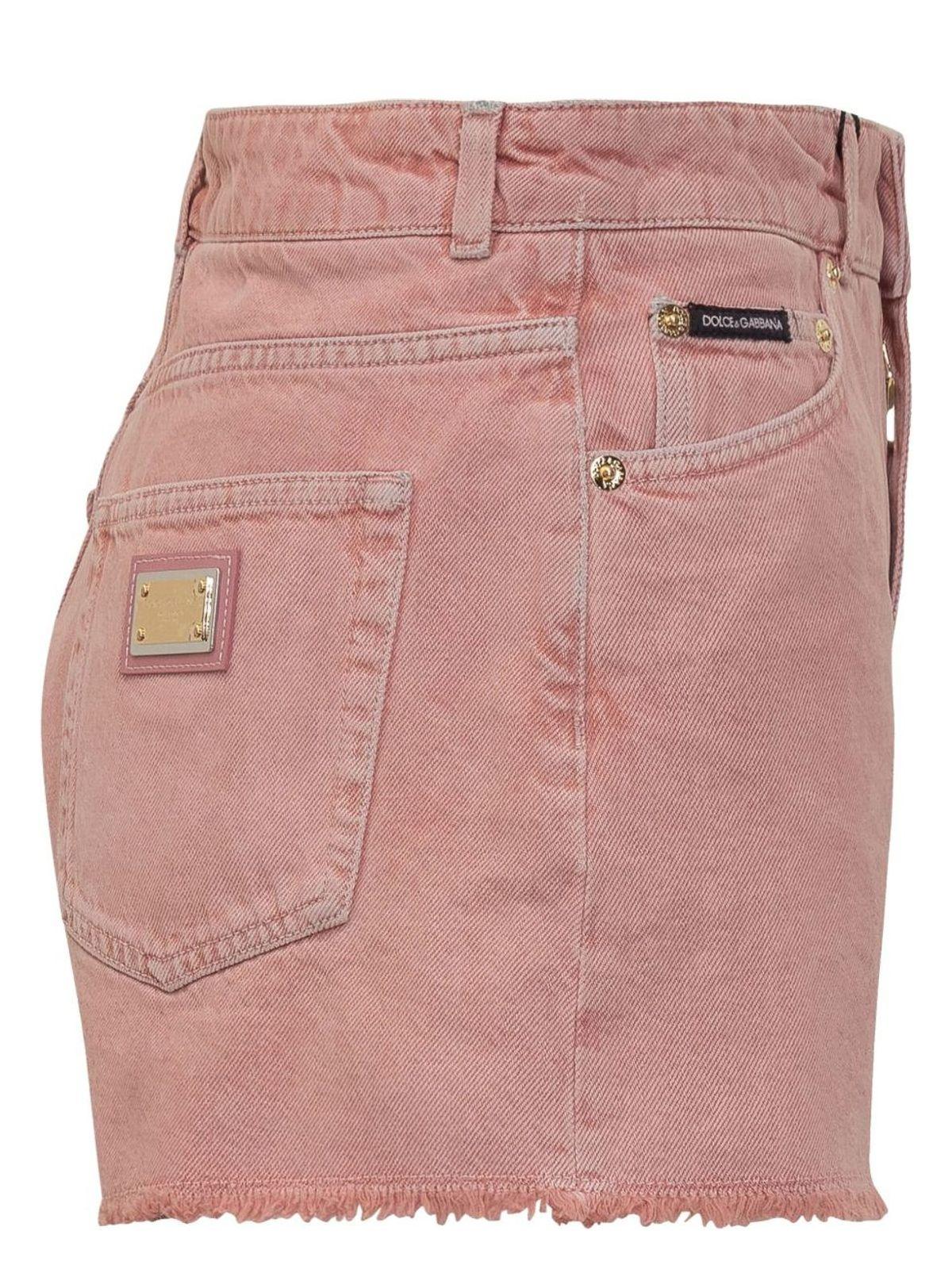 Dolce & Gabbana Women's Denim Cotton Shorts in Pink
