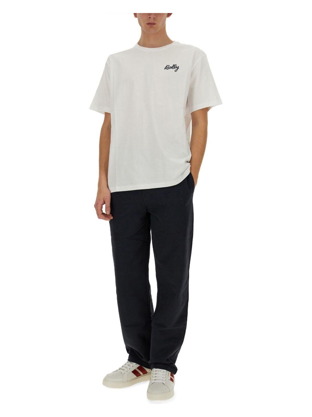 Bally Men's T Shirt With Logo in White
