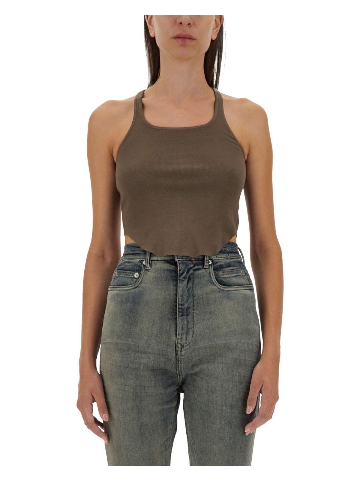 Drkshdw Women's Tank Top in Beige and Black