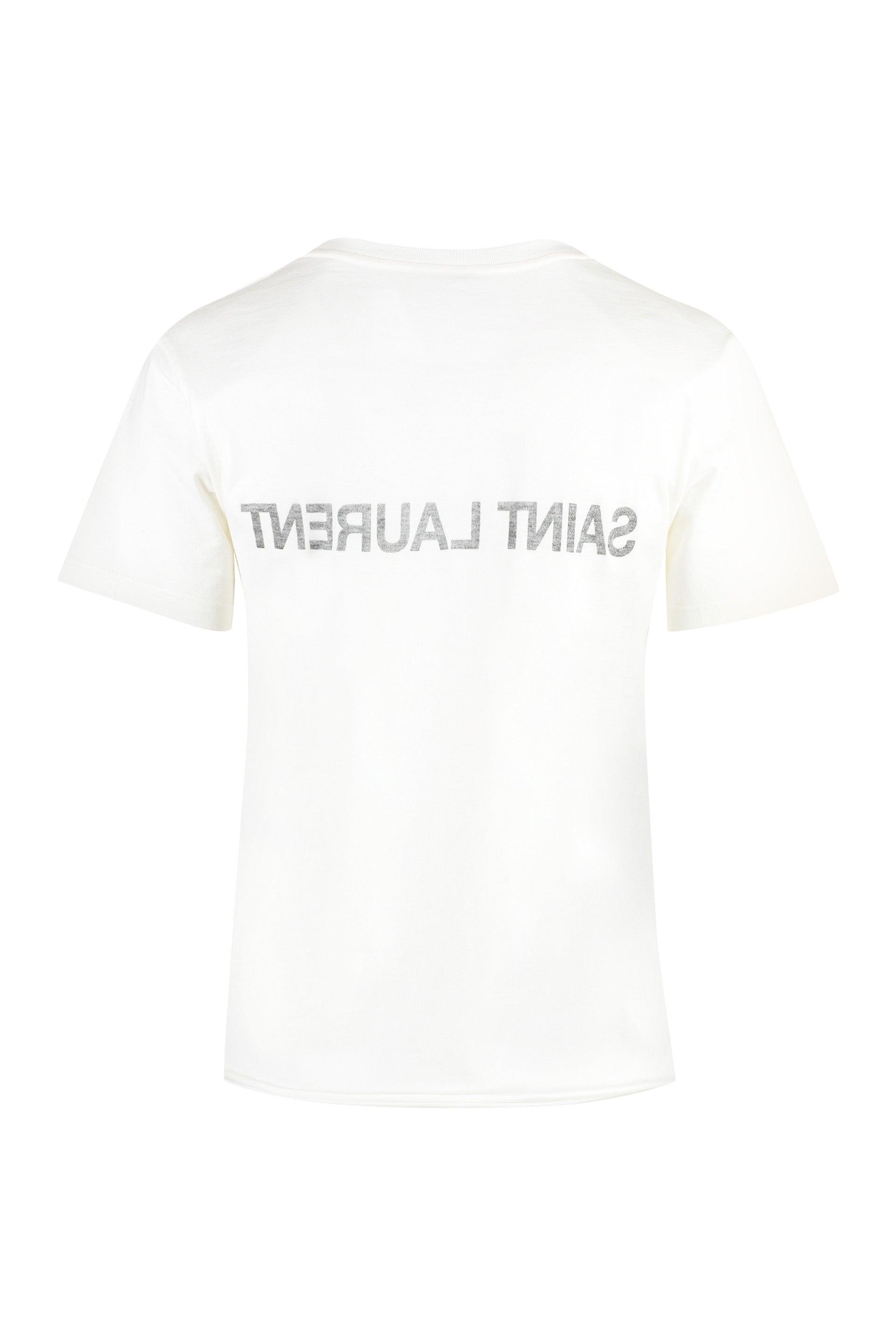 Saint Laurent Women's Cotton T-Shirt With Logo