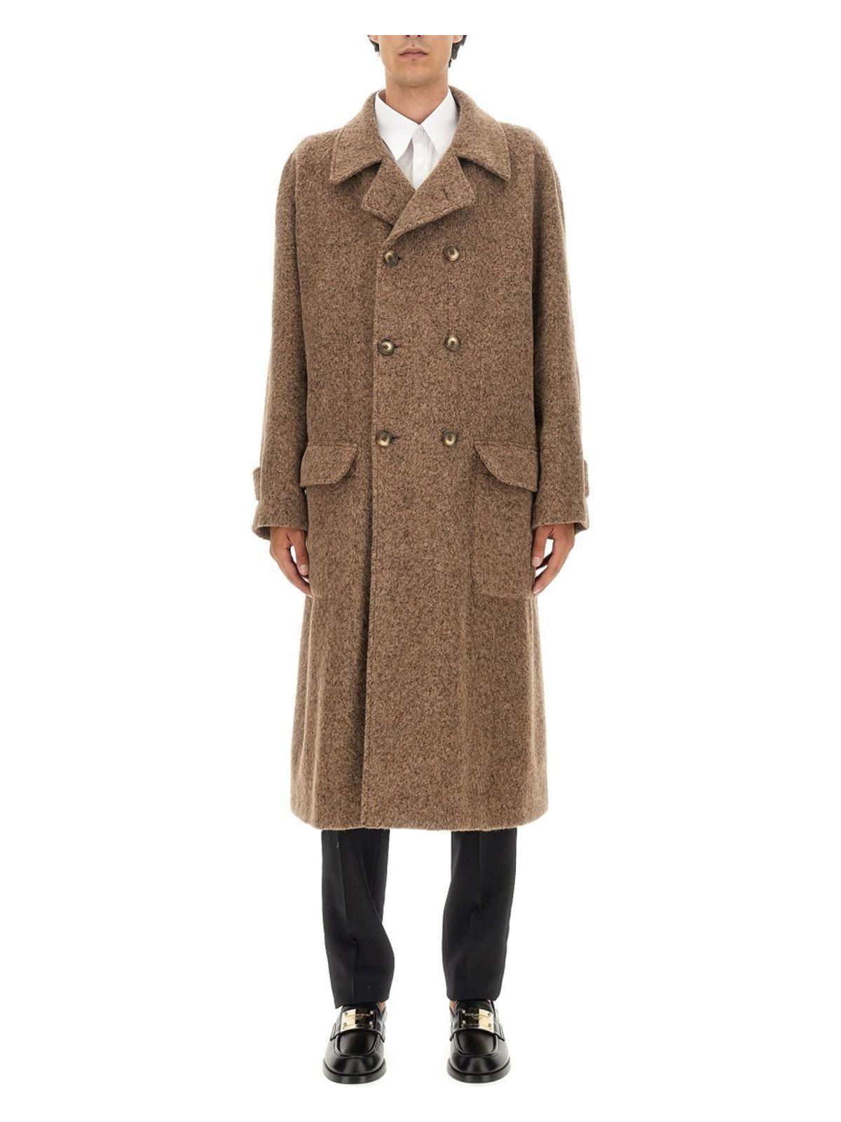 Dolce & Gabbana Men's Double-Breasted Coat in Brown