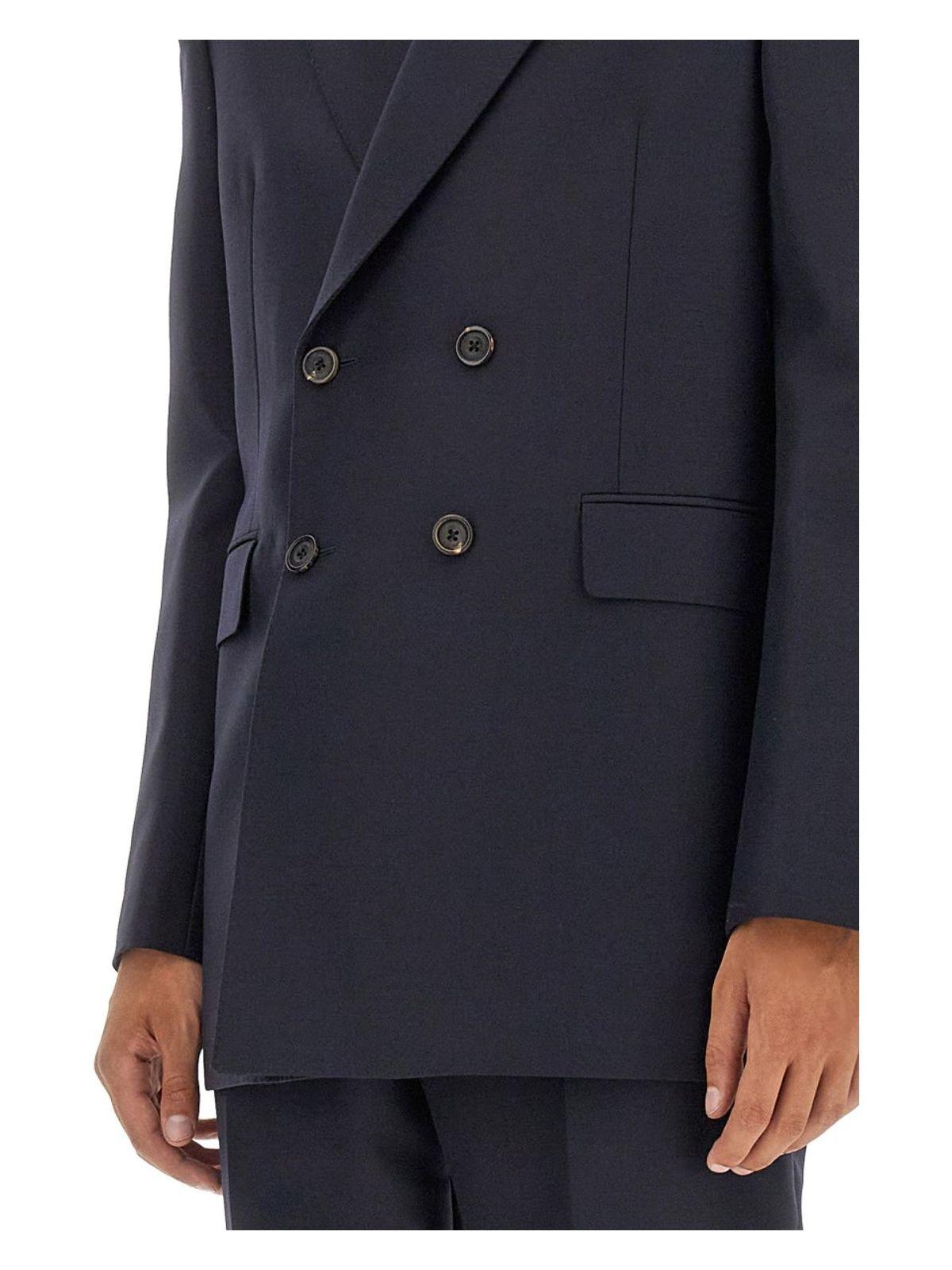 Alexander Mcqueen Men's Double-Breasted Jacket in Black and Blue