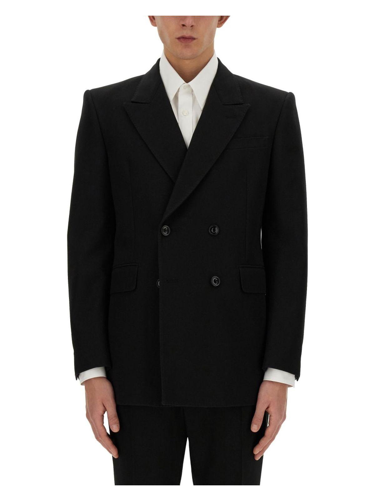 Alexander Mcqueen Men's Double-Breasted Jacket in Black and Blue