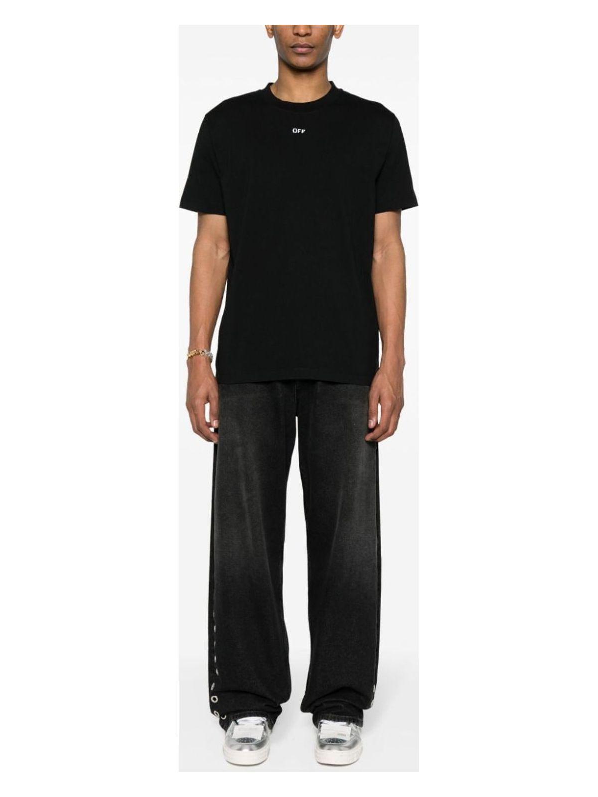 Off-White Men's 100% Cotton T-Shirt in Black