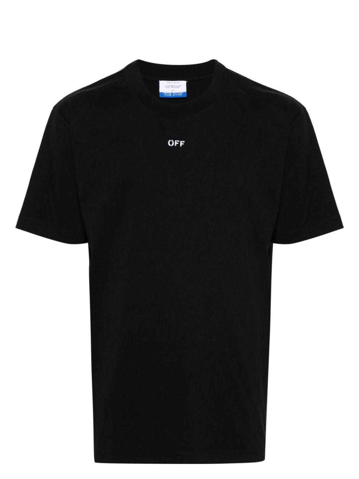 Off-White Men's 100% Cotton T-Shirt in Black