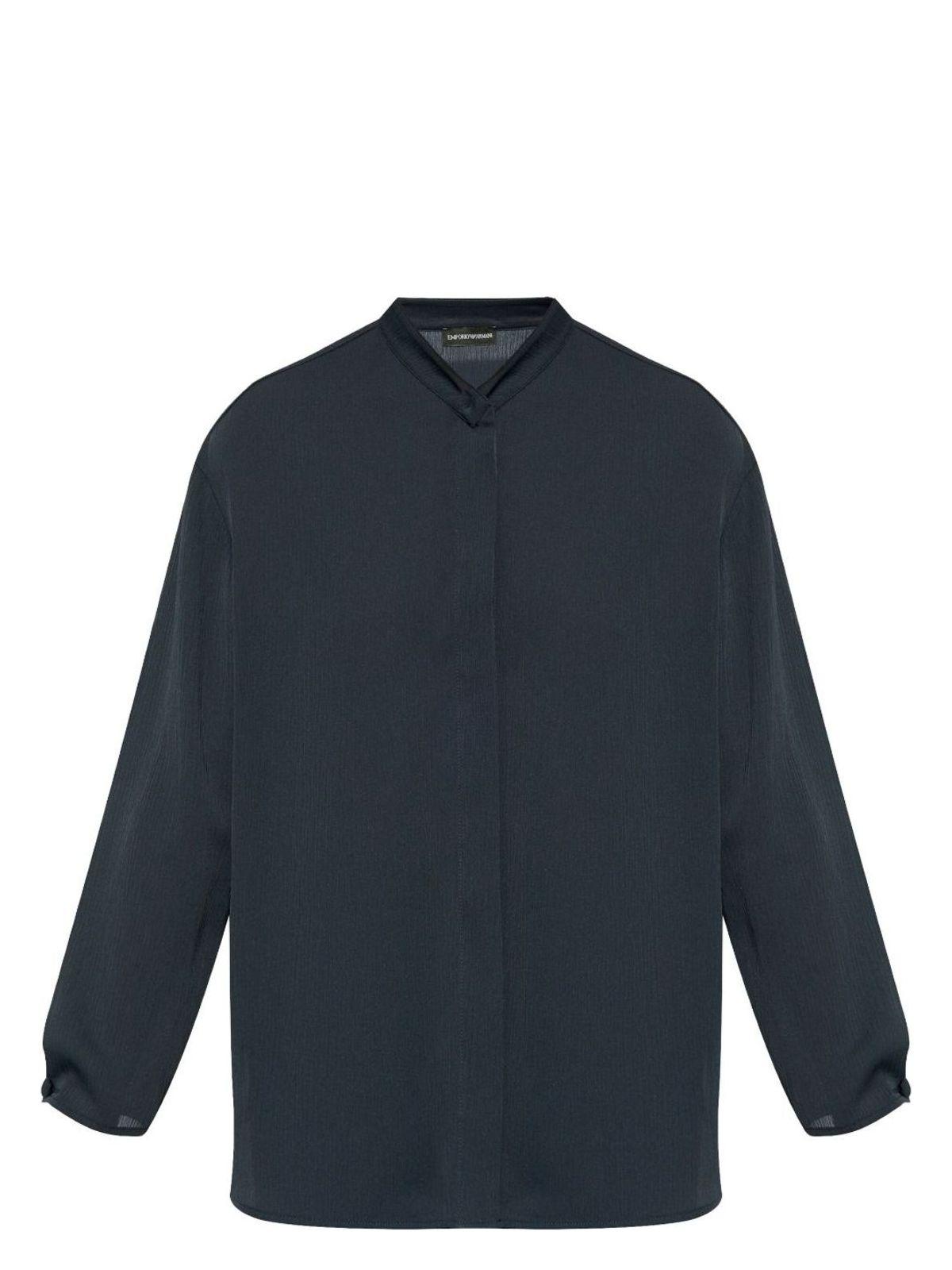 Emporio Armani Women's Long Sleeves Shirt in Blue