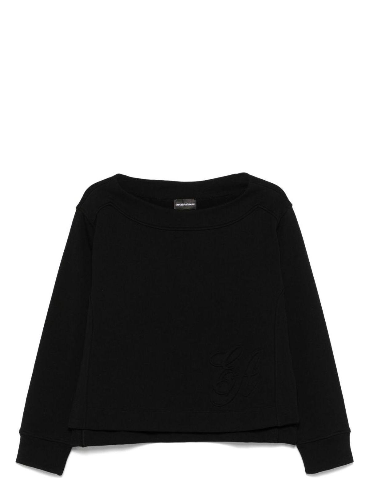 Emporio Armani Women's Organic Cotton Sweatshirt in Black