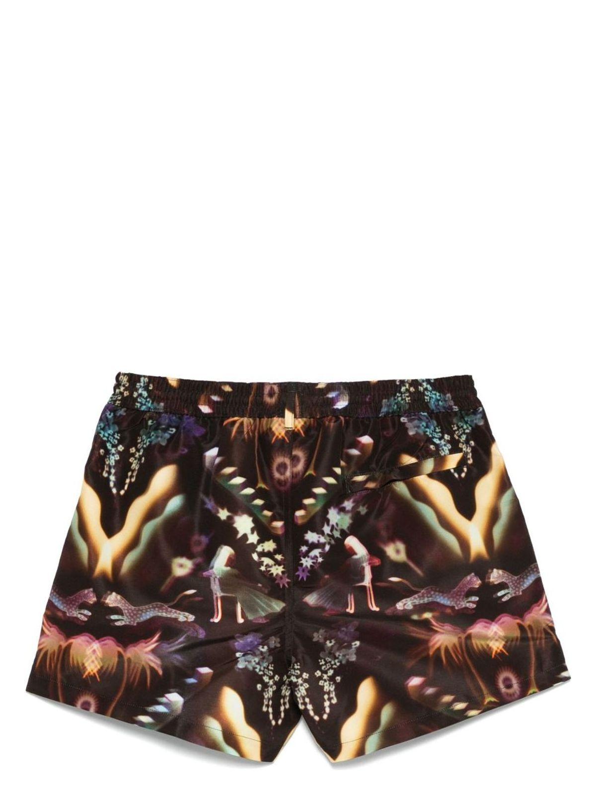 Paul Smith Men's Lumiere Print Swim Shorts in Brown