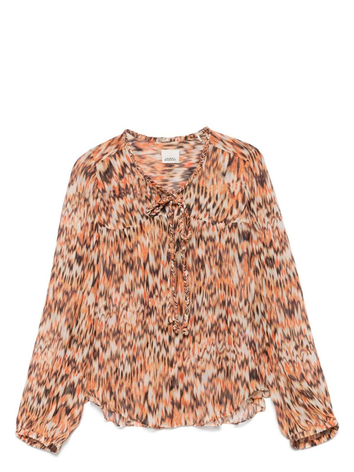 Isabel Marant Ametissa Printed Cotton Top in Orange
