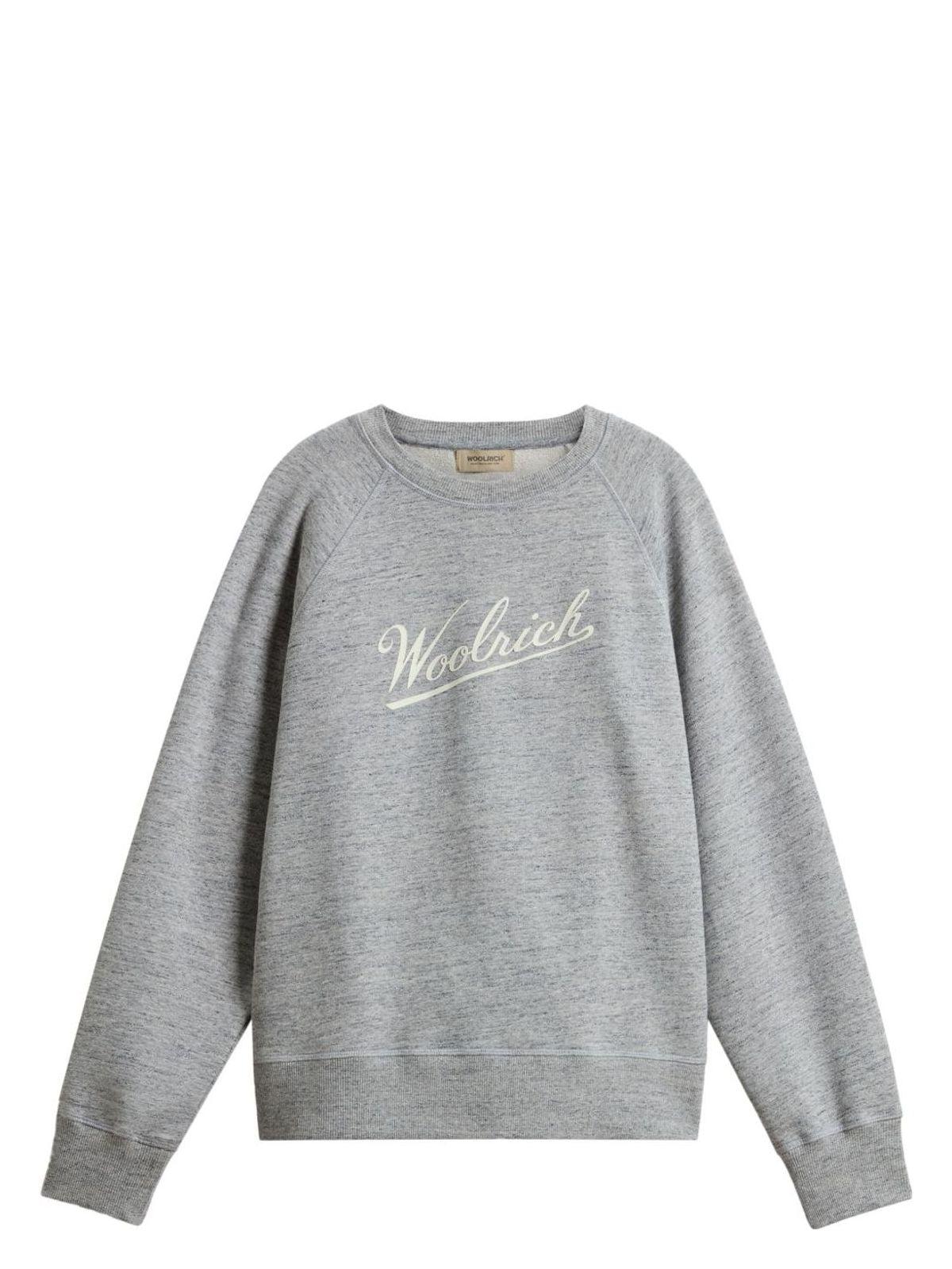 Woolrich Women's Logo Cotton Sweatshirt in Grey