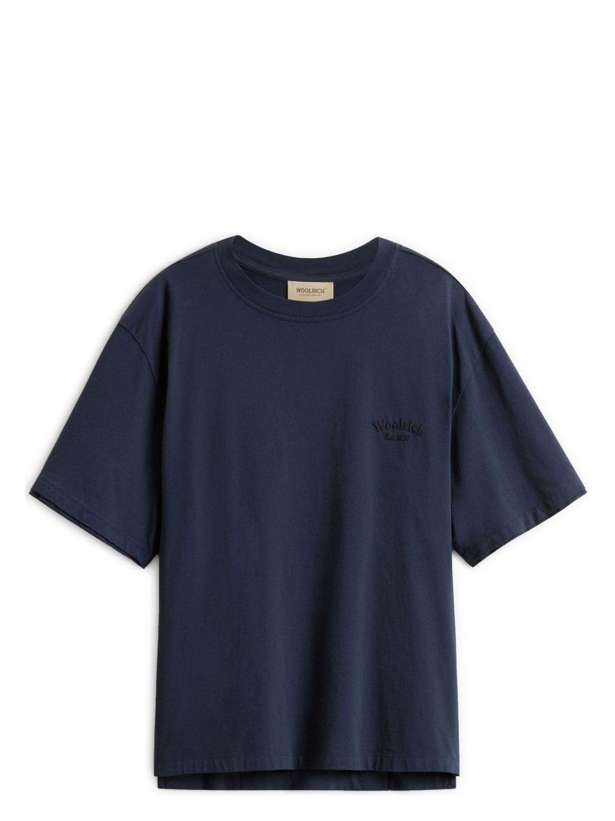 Woolrich Women's Logo Cotton T-Shirt in Blue