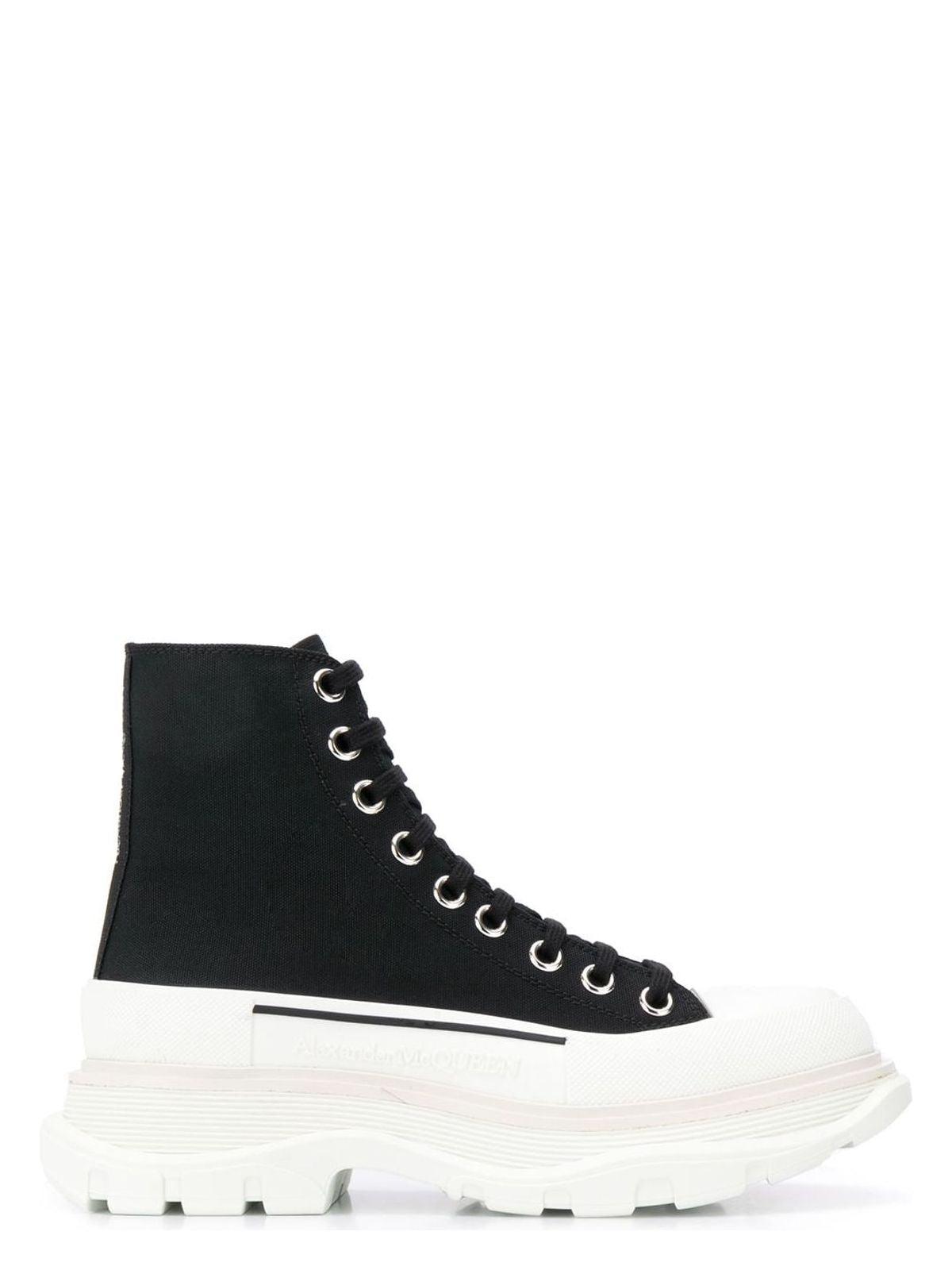 Alexander McQueen Tread Slick Sneakers and Ankle Boots in Black