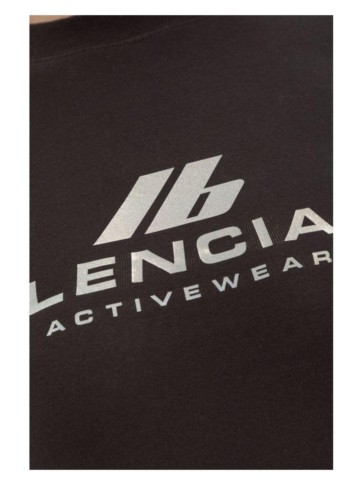 Balenciaga Women's Logo Cotton T-Shirt and Activewear Fitted T-Shirt in Black
