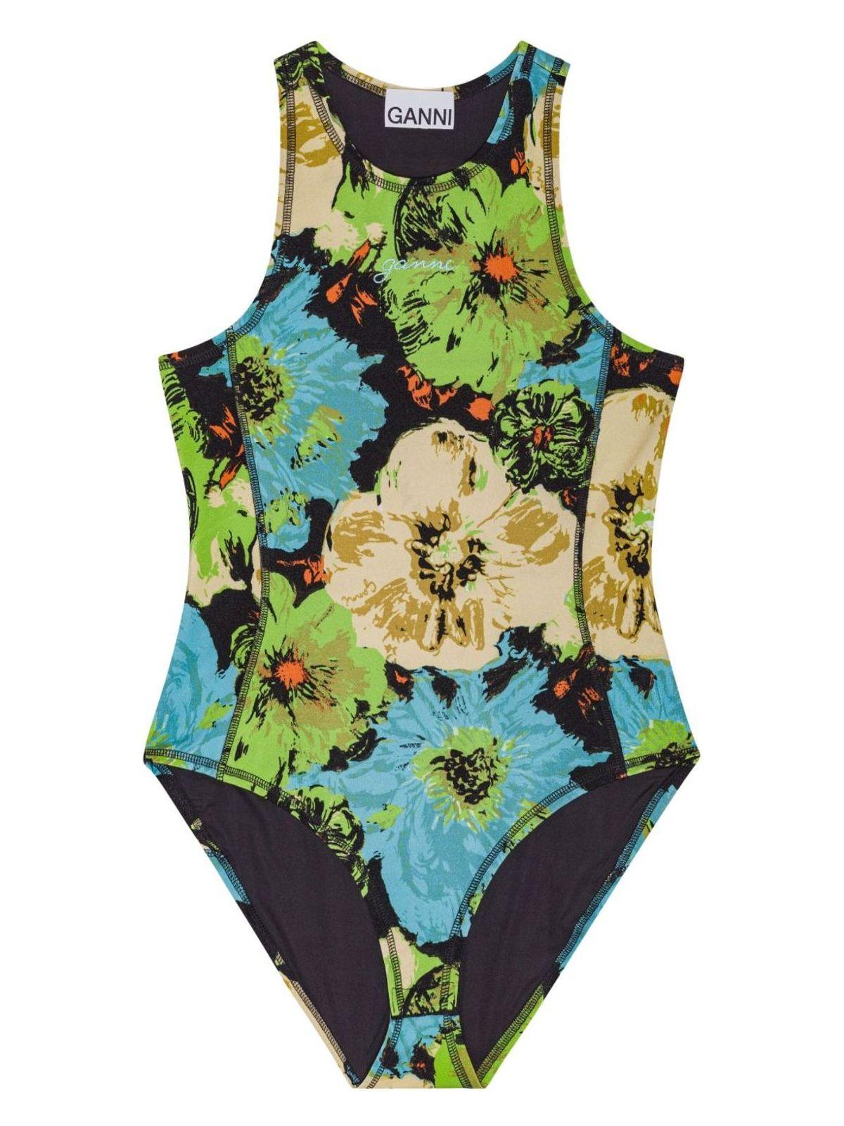 Ganni Women's Printed Bodysuit