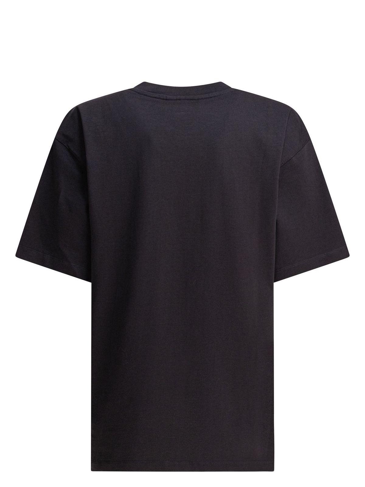 Ganni Women's Heavy Cotton Drop Shoulder Heart T-Shirt in Black