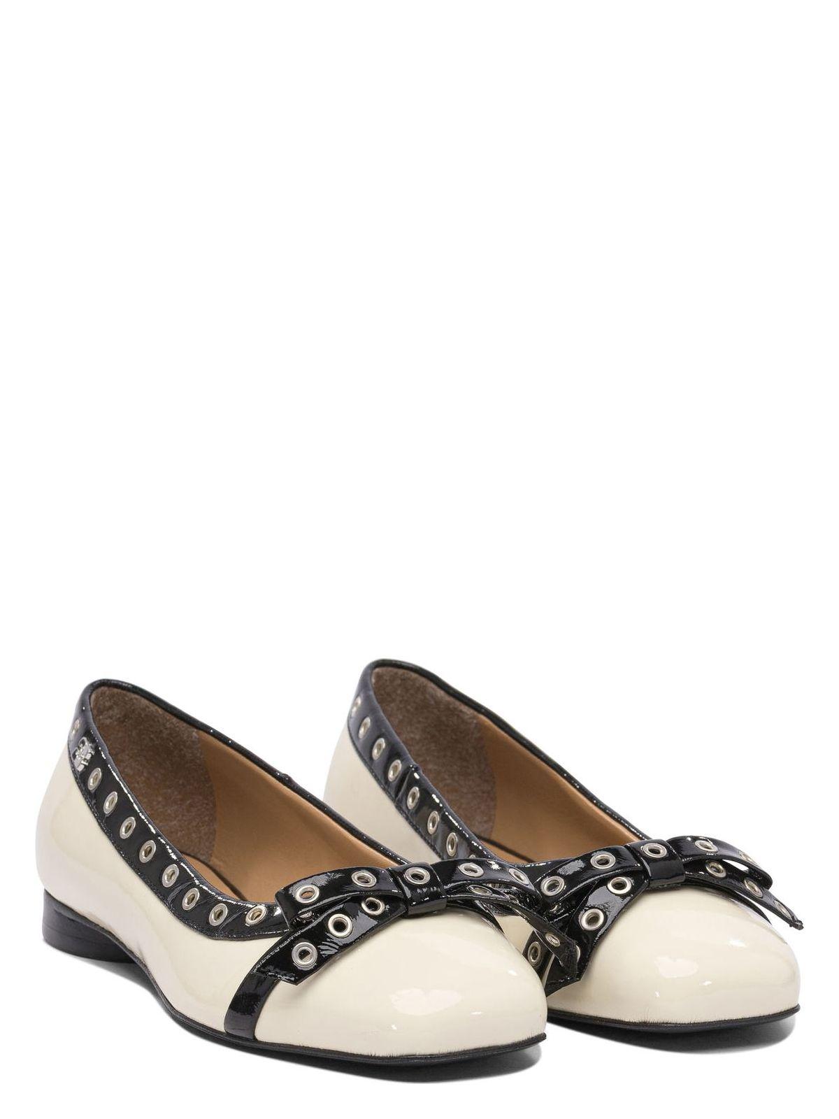 Ganni Women's Eyelets Bow Ballerina Naplack in White