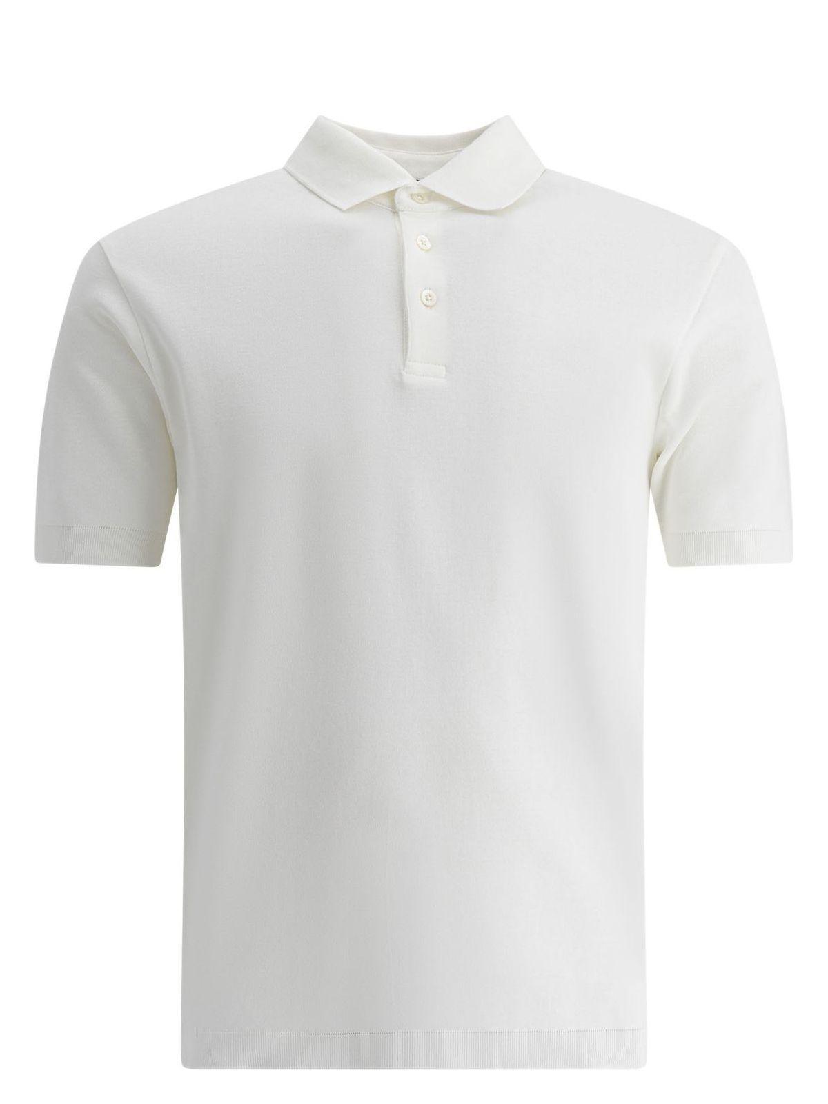 Herno Knitted Cotton Polo Shirt in White