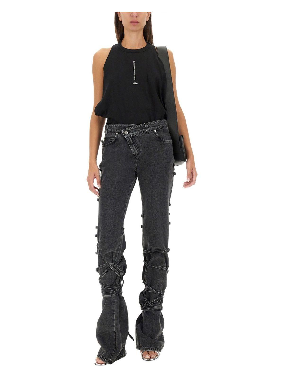 Alexander Mcqueen Women's Jeans With Knotted Detail in Black