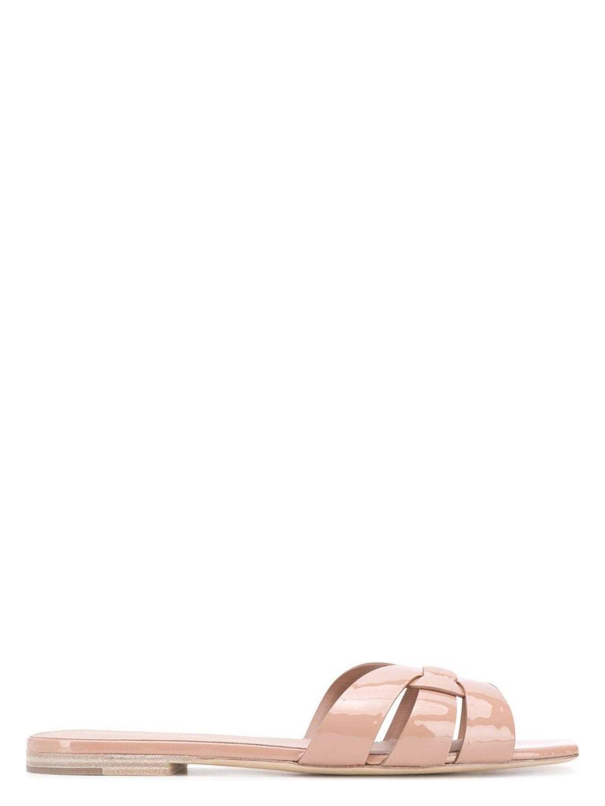 Saint Laurent Women's Tribute Leather Flat Sandals