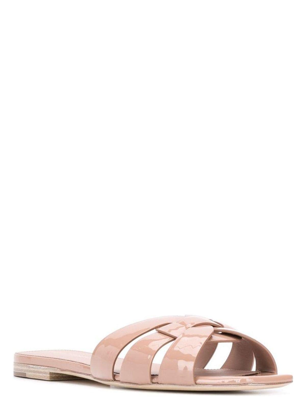 Saint Laurent Women's Tribute Leather Flat Sandals