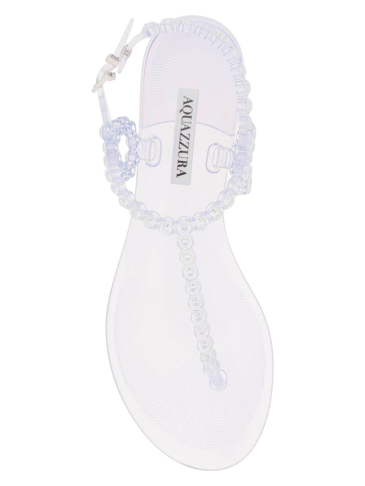Aquazzura Women's Almost Bare Flat Sandals and Metallic Colored Sandals