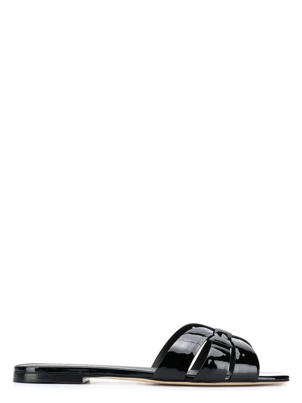 Saint Laurent Women's Leather Sandals in Black