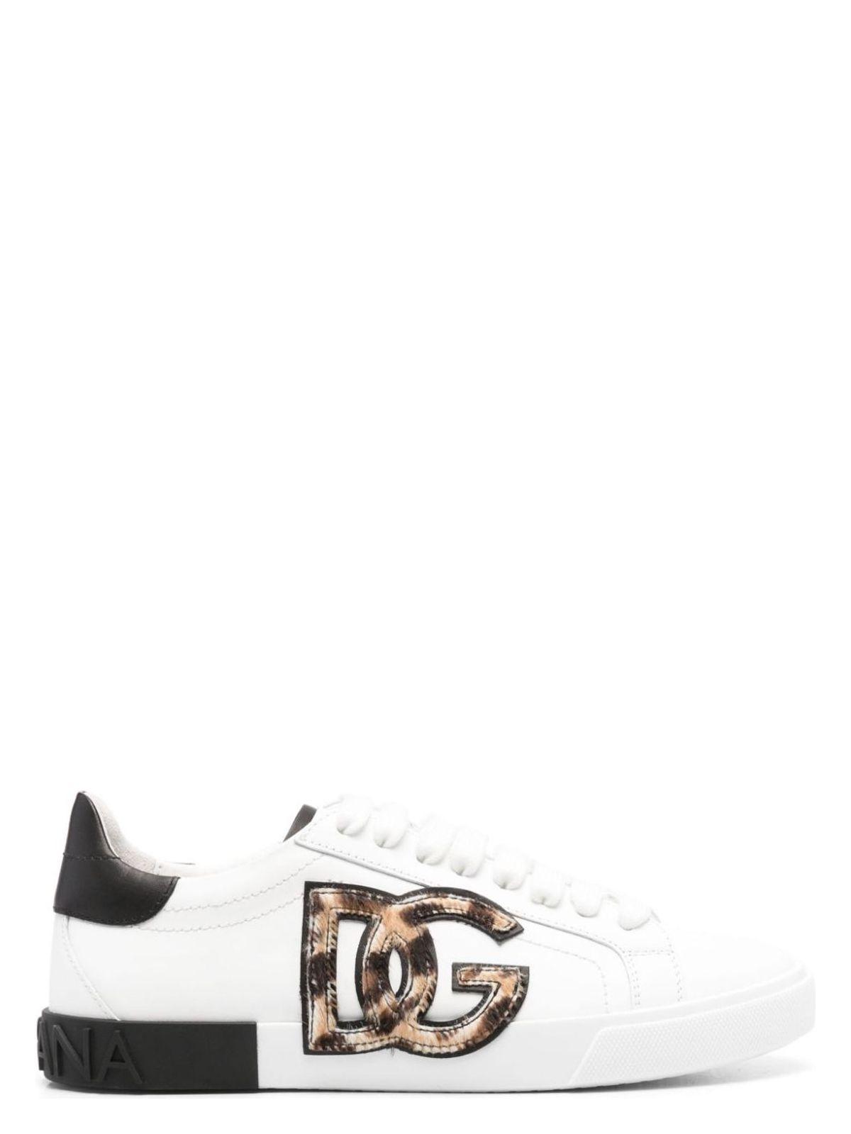 Dolce & Gabbana Women's Sneakers in Printed and Portofino Low-Top Sneakers in Calfskin