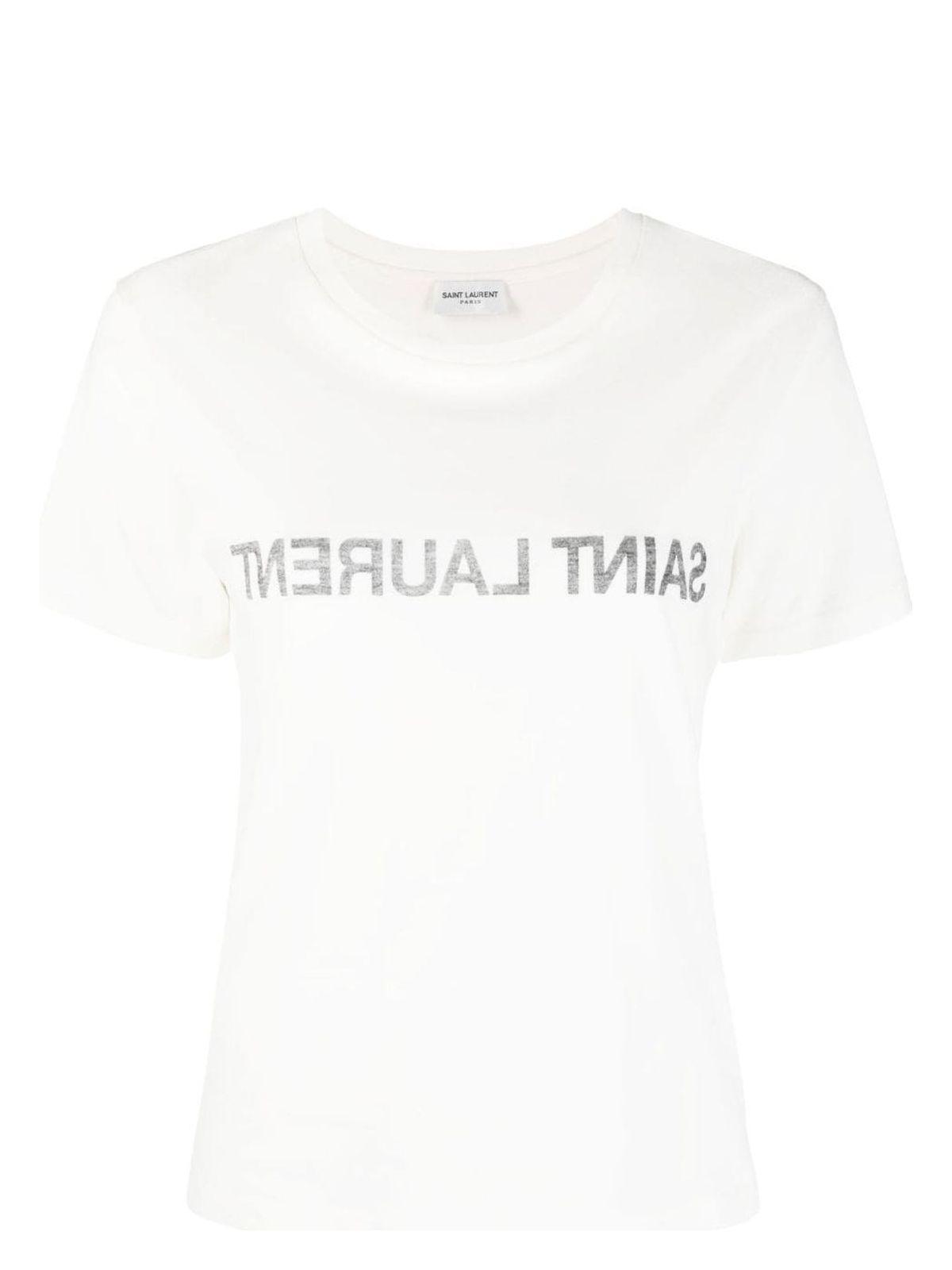 Saint Laurent Women's Cotton T-Shirt With Logo