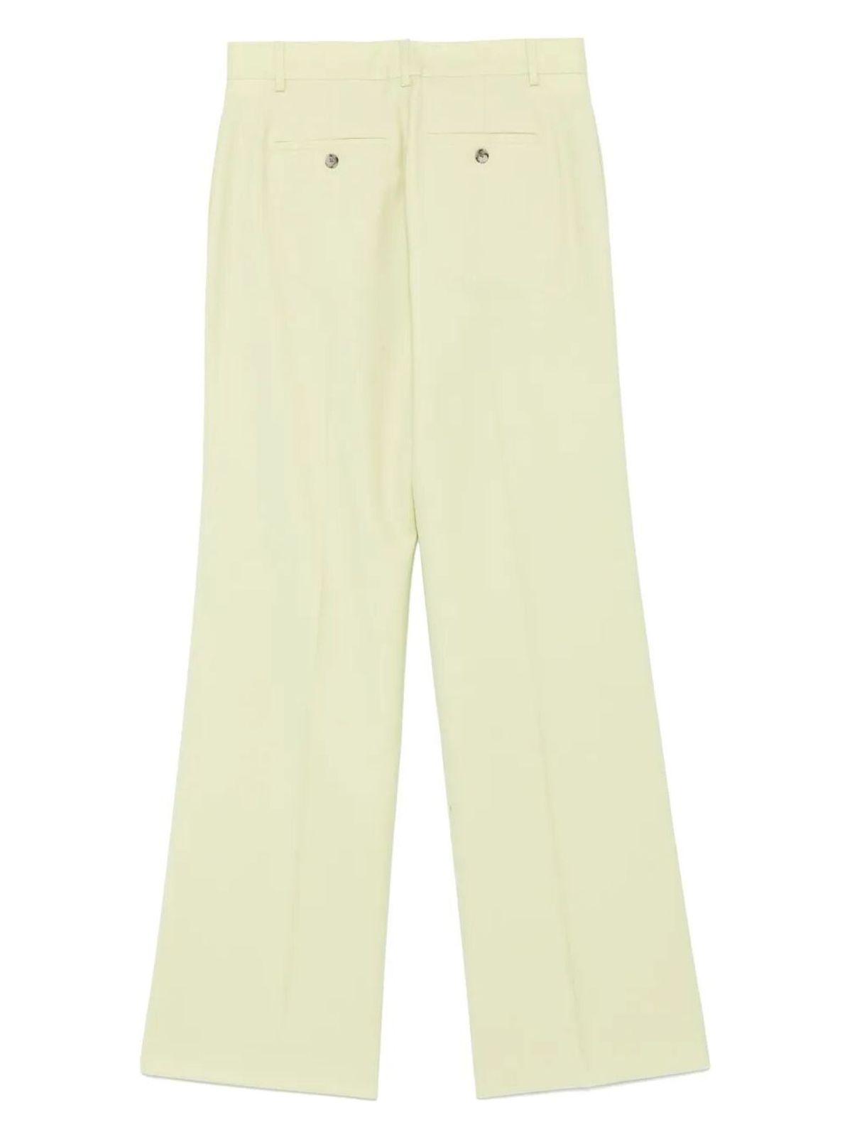 Paul Smith Women's Pressed Crease Wool Trousers in Green