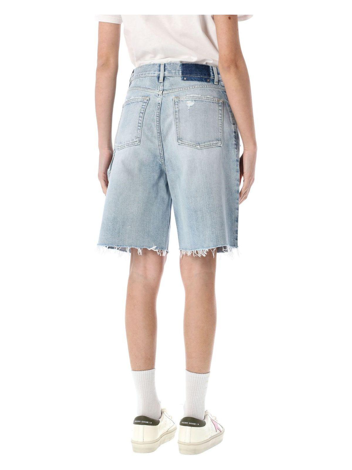 Golden Goose Distressed Denim Bermuda Shorts