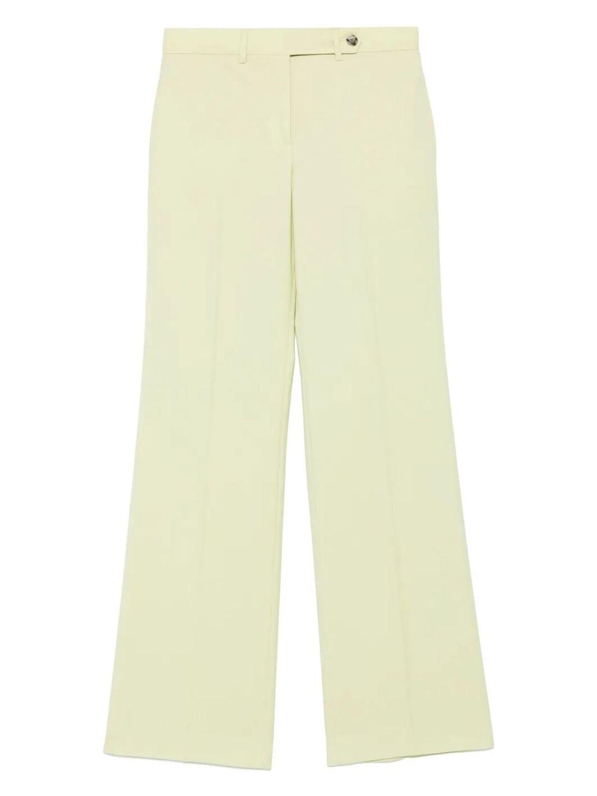 Paul Smith Women's Pressed Crease Wool Trousers in Green