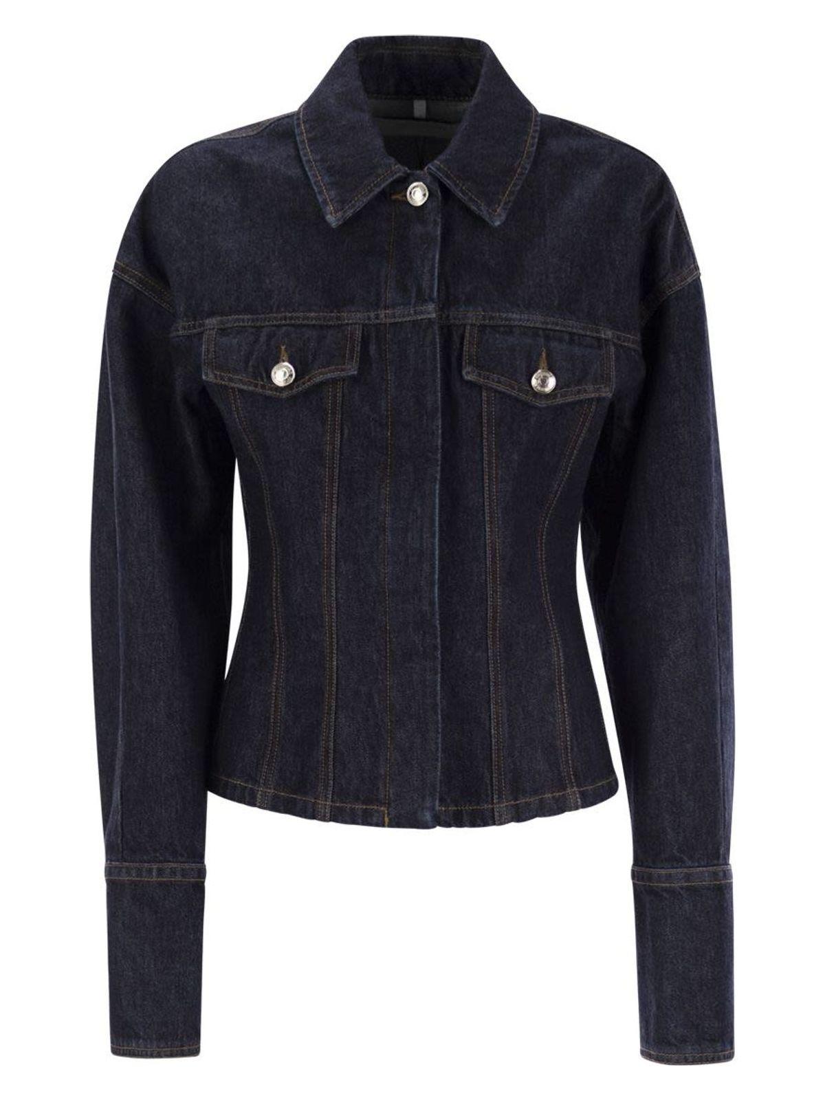 Max Mara Sportmax Women's Gance - Denim Fitted Jacket in Dark Denim