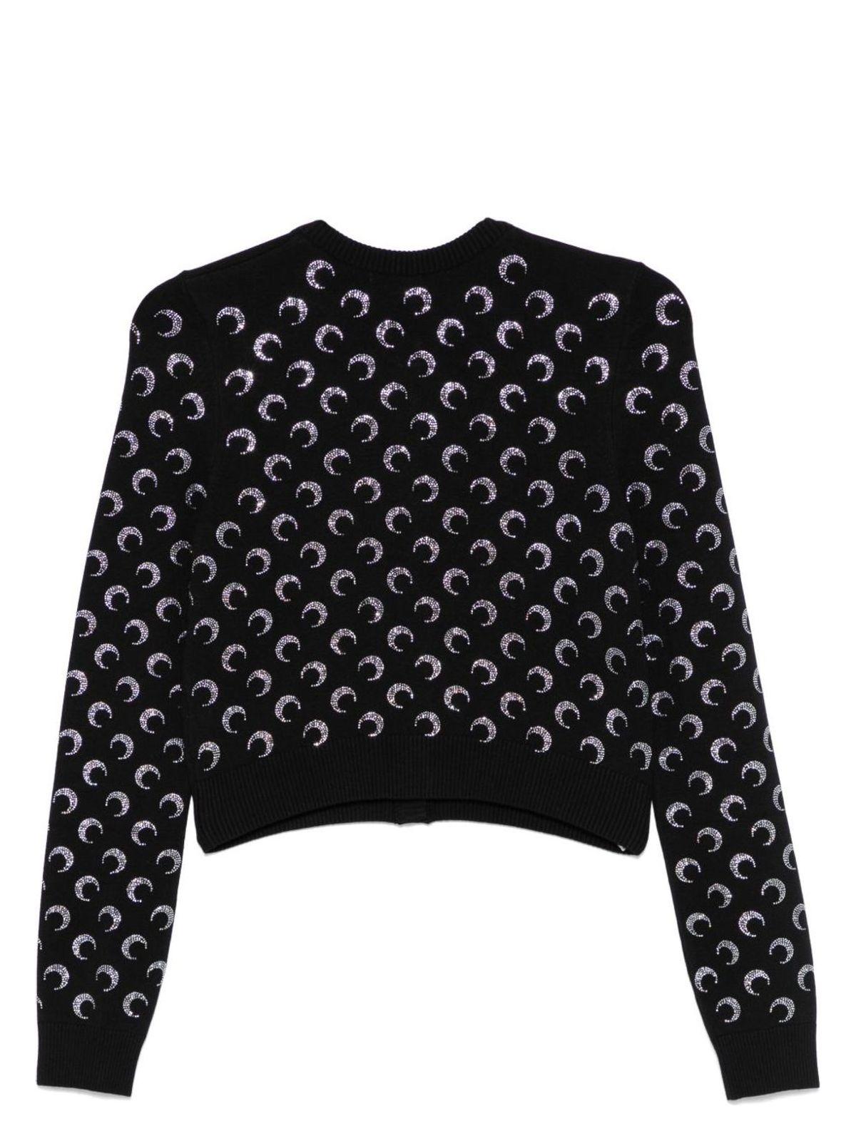 Marine Serre Moon Strass Cardigan in Black