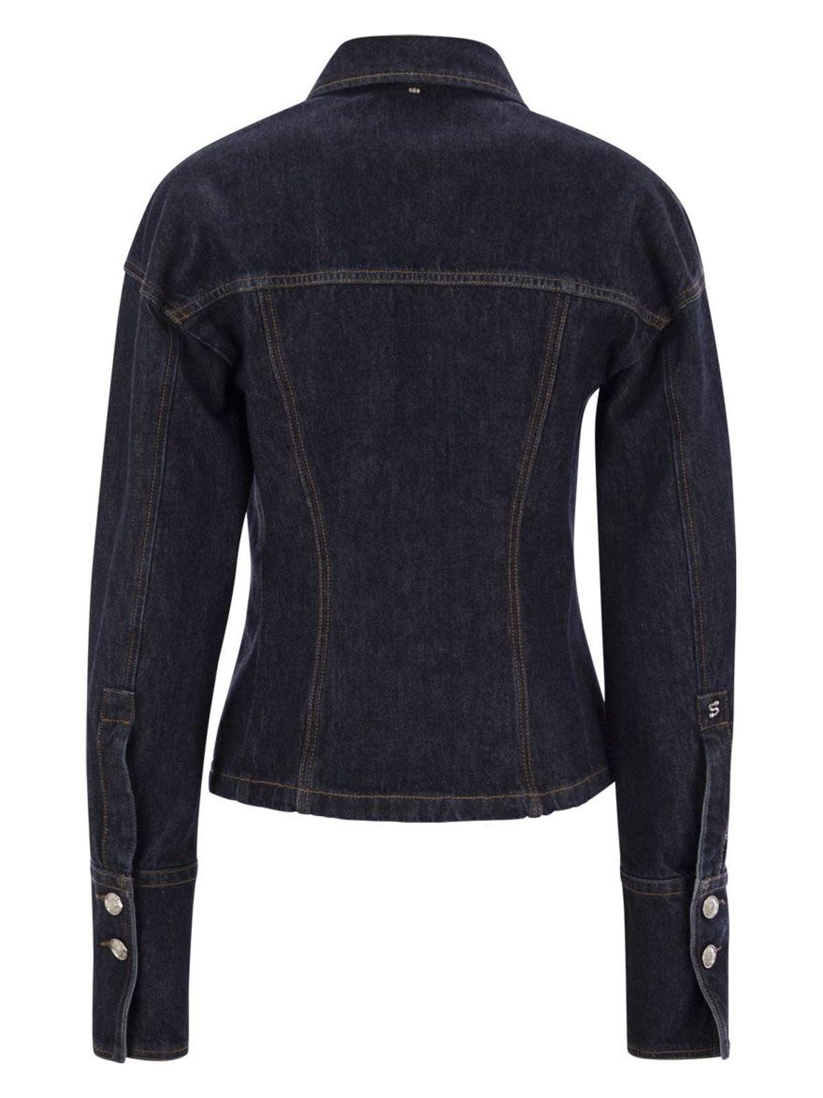 Max Mara Sportmax Women's Gance - Denim Fitted Jacket in Dark Denim