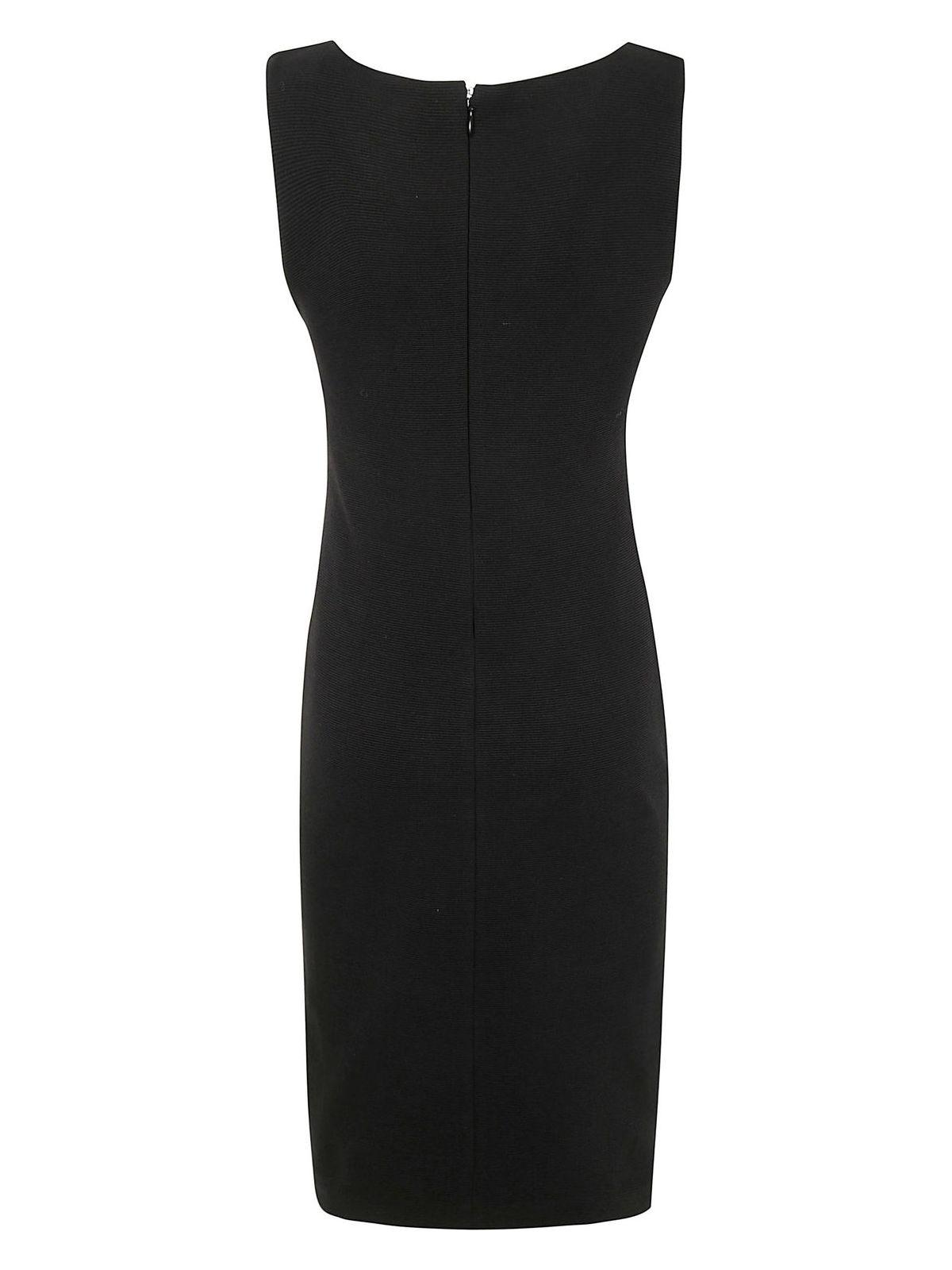 Emporio Armani Women's Cotton Short Dress and Ottoman Jersey Midi Dress in Black