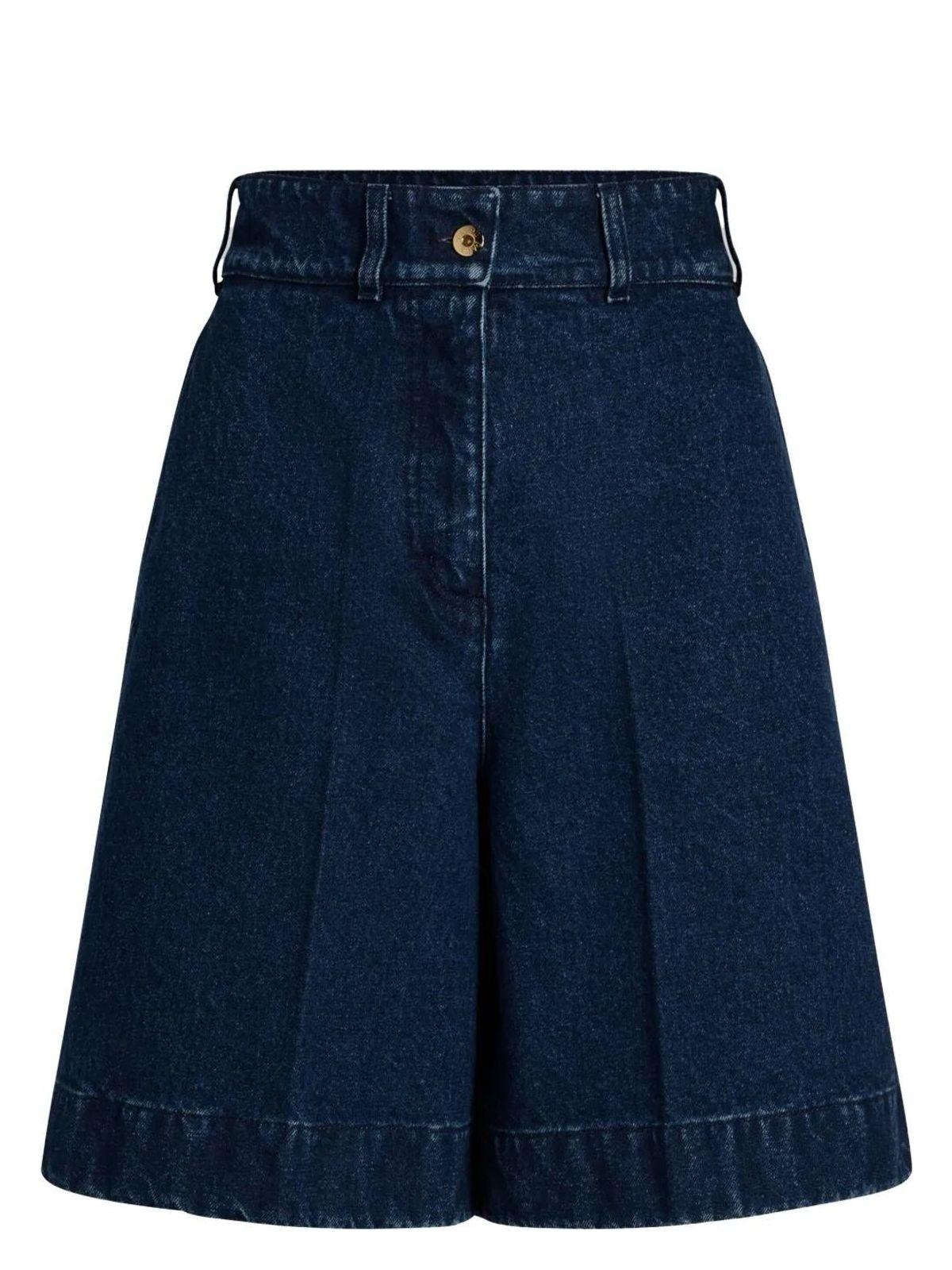 Patou Women's Denim Bermuda Shorts in Blue