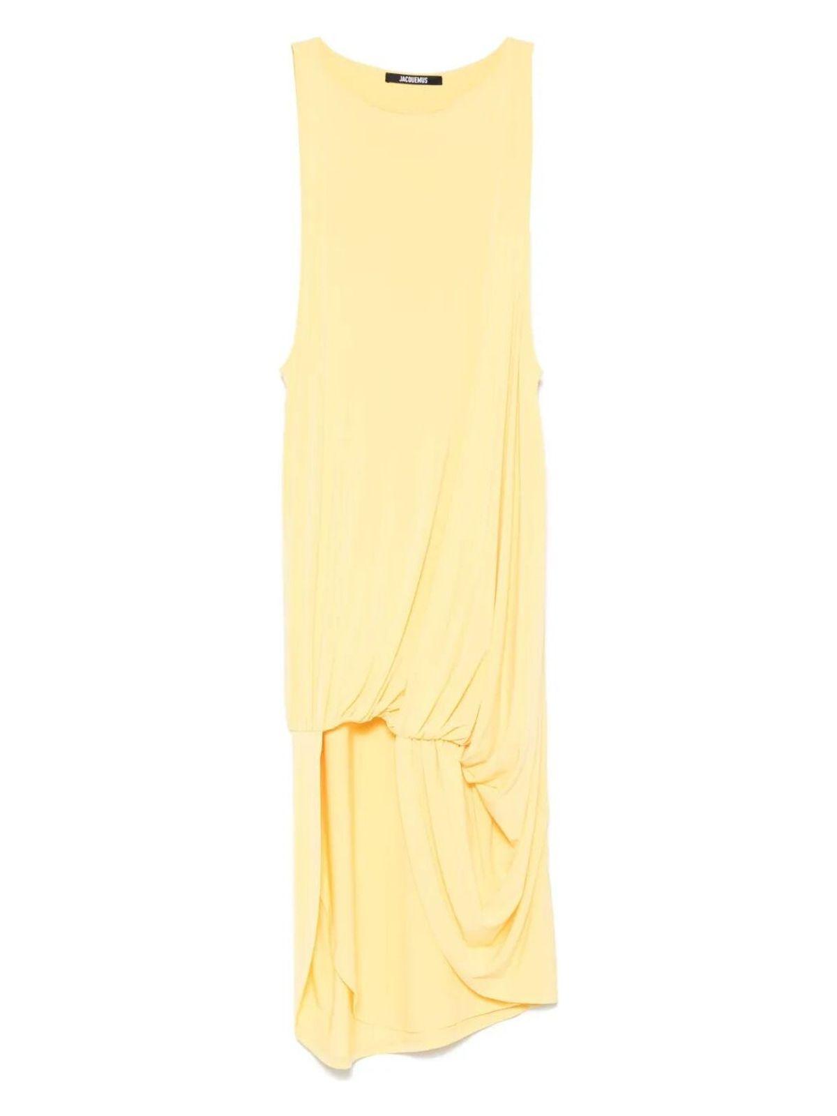 Jacquemus Women's La Robe Peplo Courte in Yellow/Orange