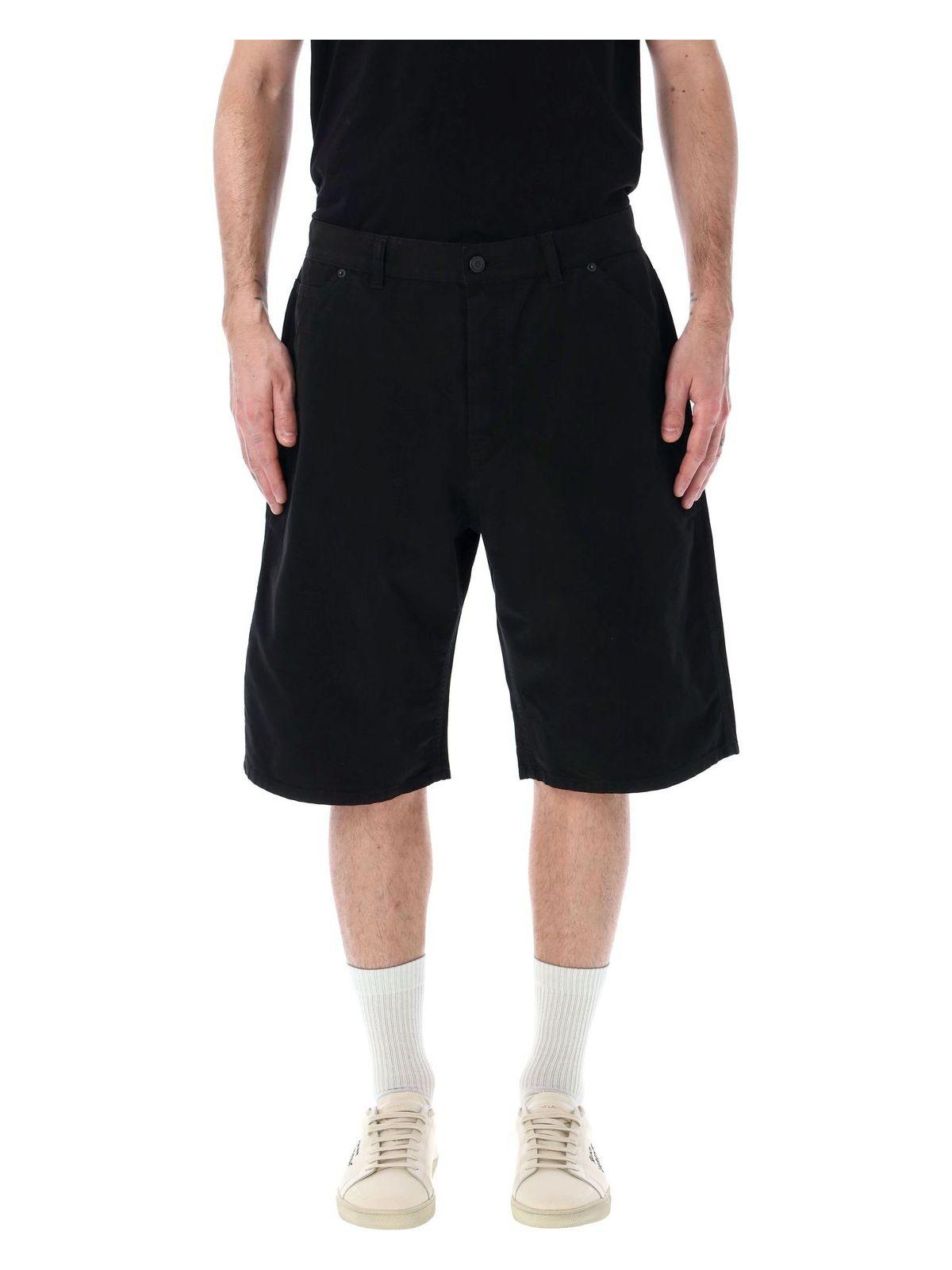 Saint Laurent Baggy Bermuda Shorts in Black Cosmo
