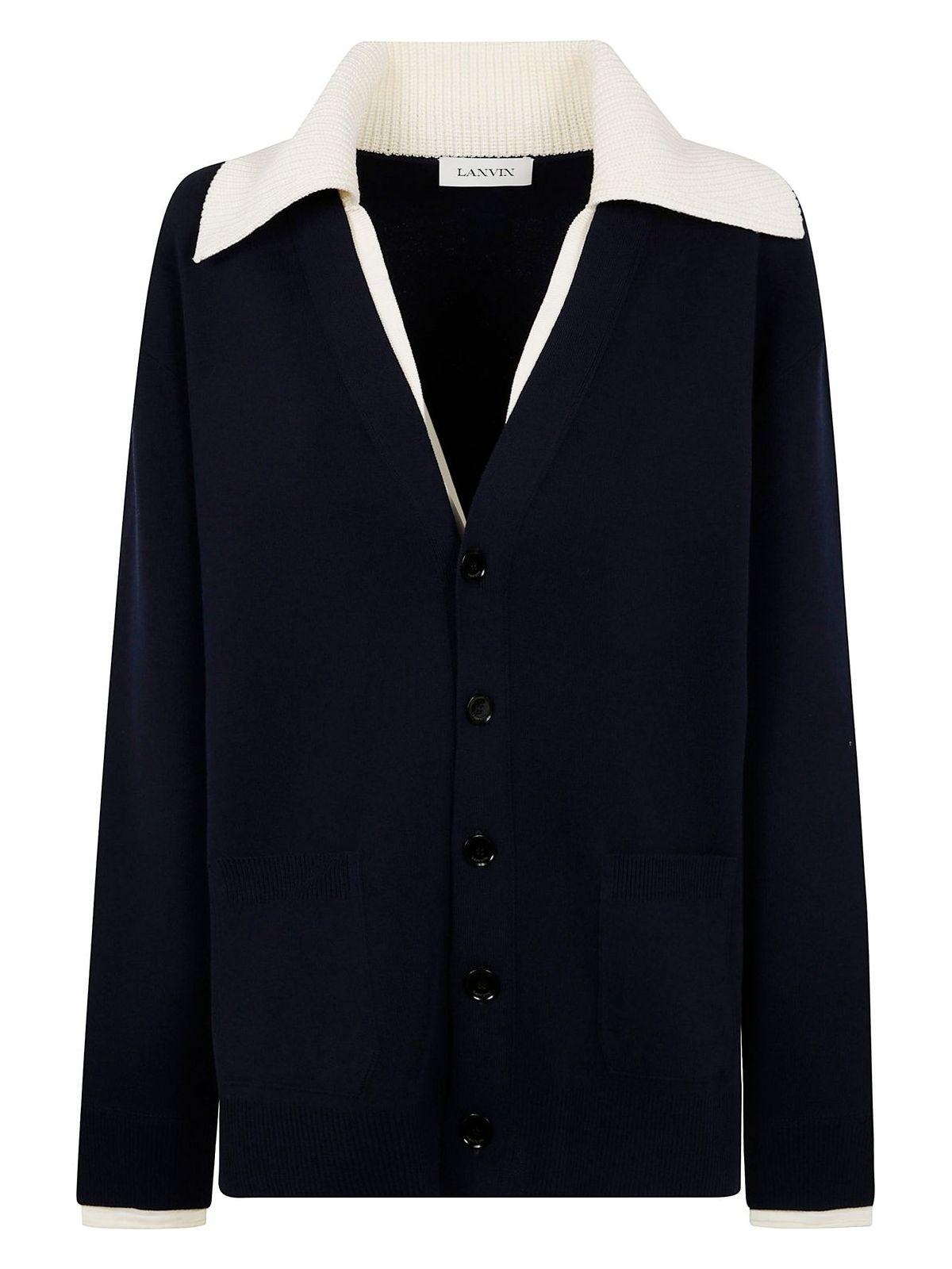 Lanvin Men's Two-Layer Cardigan in Blue