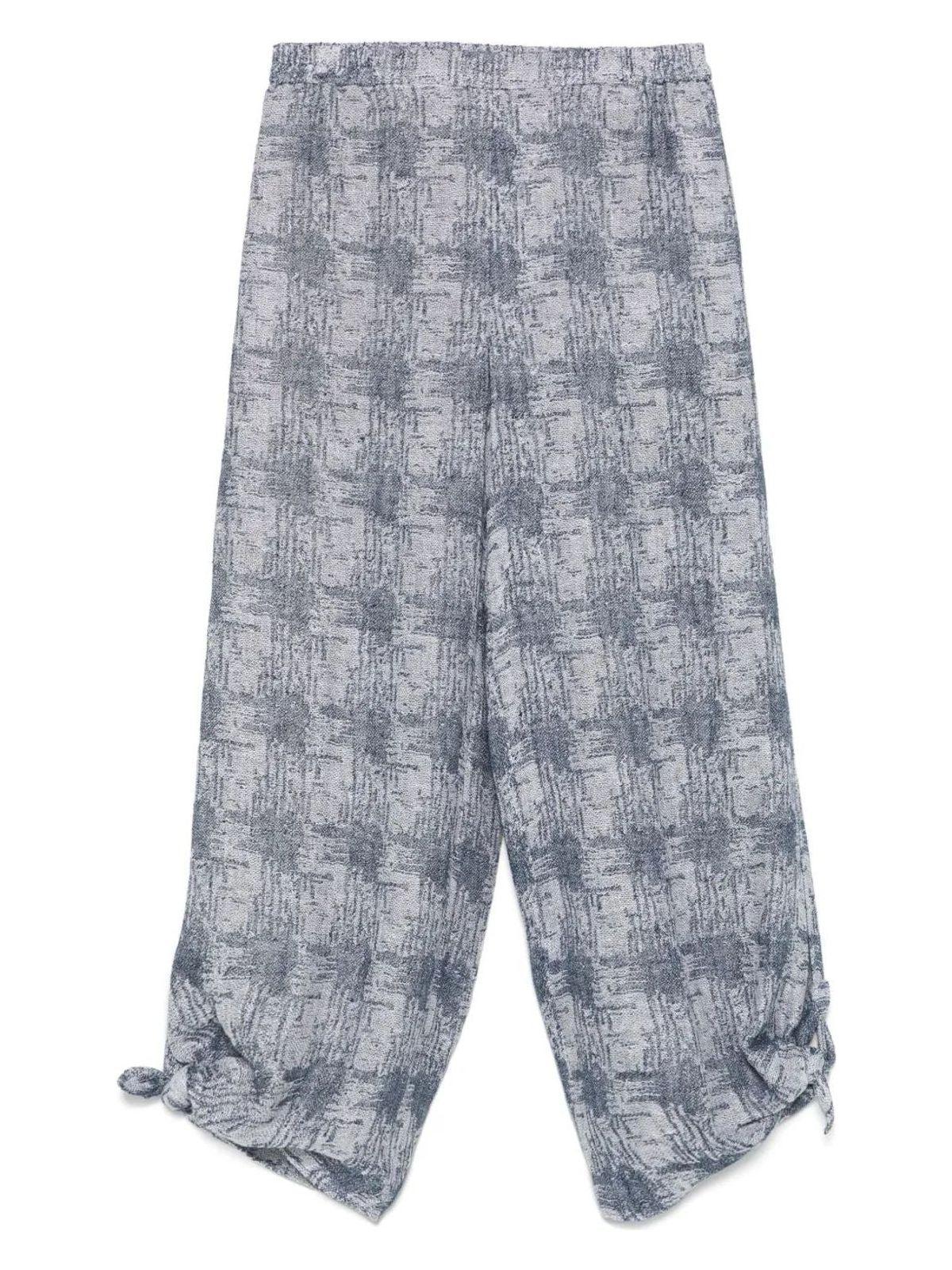 Women's Emporio Armani Patterned-Jacquard Trousers in Blue