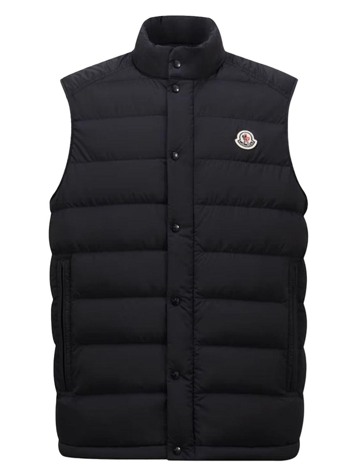 Moncler Men's Sleek 100% Polyamide Jacket and Midnight Nylon Barthe Vest in Blue