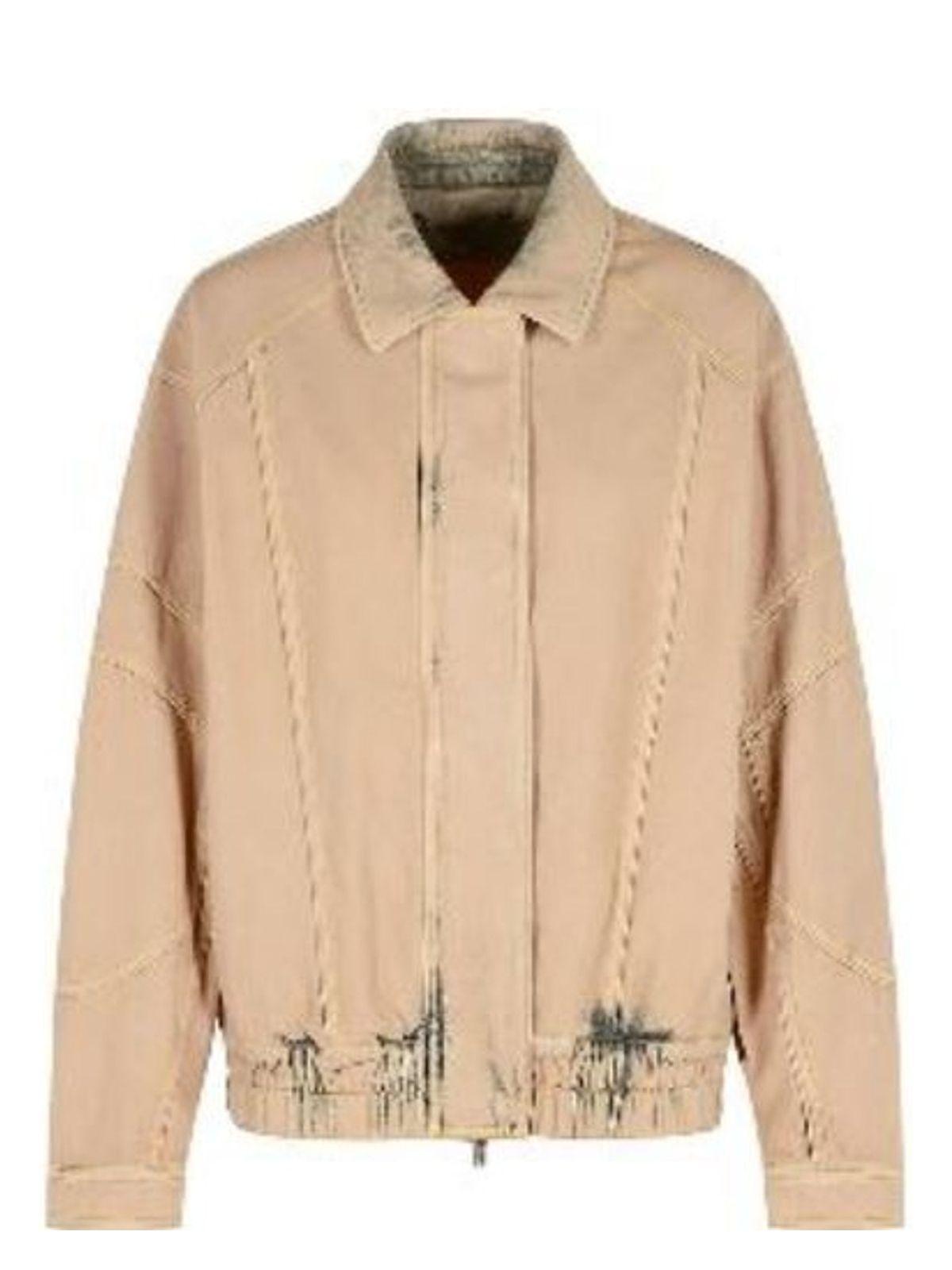 Golden Goose Women's Classic Cotton Jacket Design in Shadow Gray and Nancy Pink Cotton Bomber Jacket