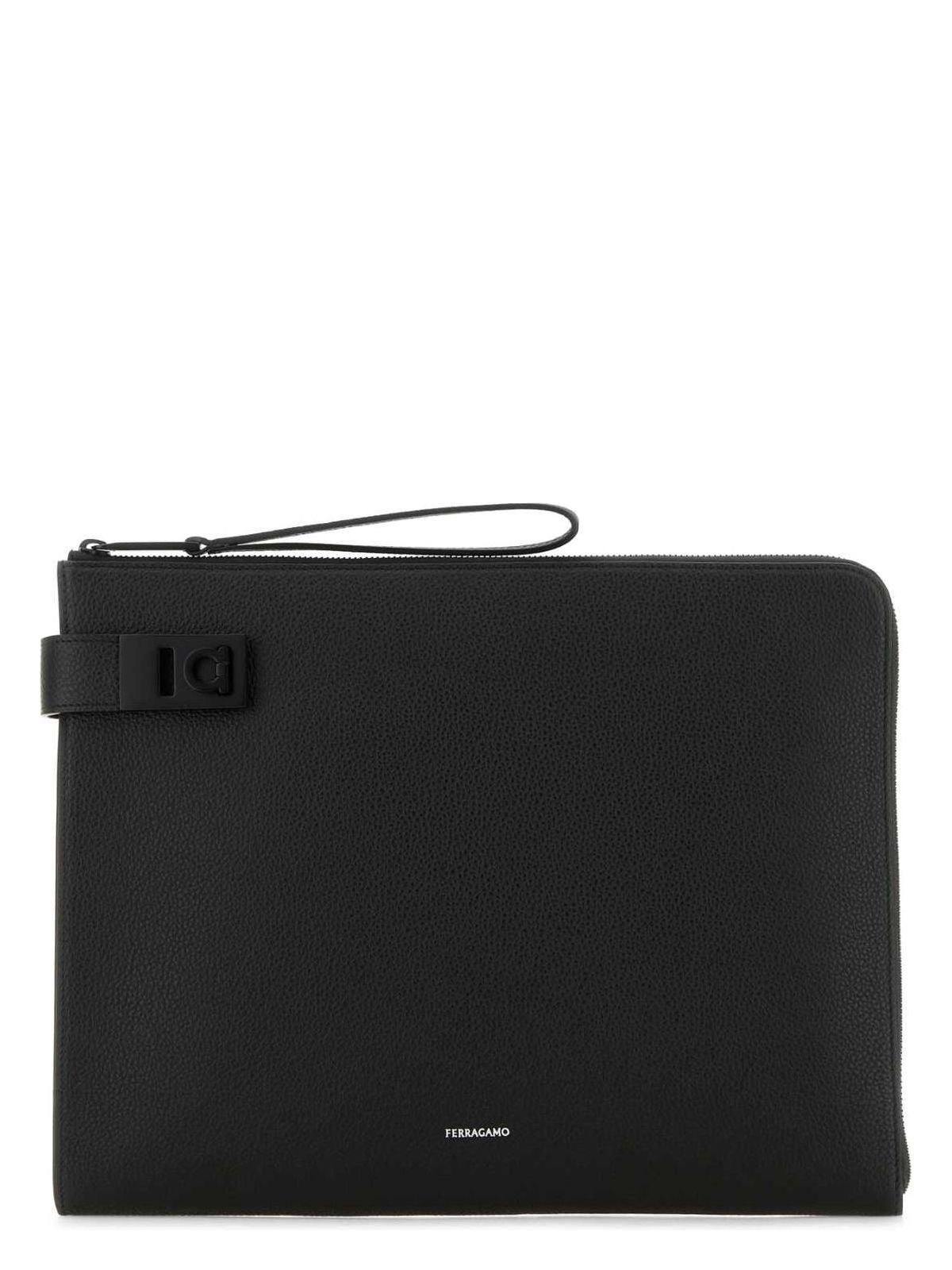 Ferragamo Women's Leather Clutch in Black