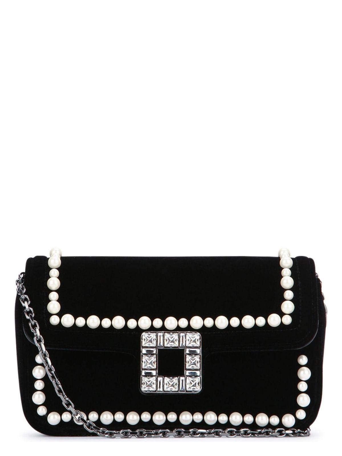 Roger Vivier Women's Jeu De Fille Velvet Clutch and Viv' Jeu De Fille Pearls