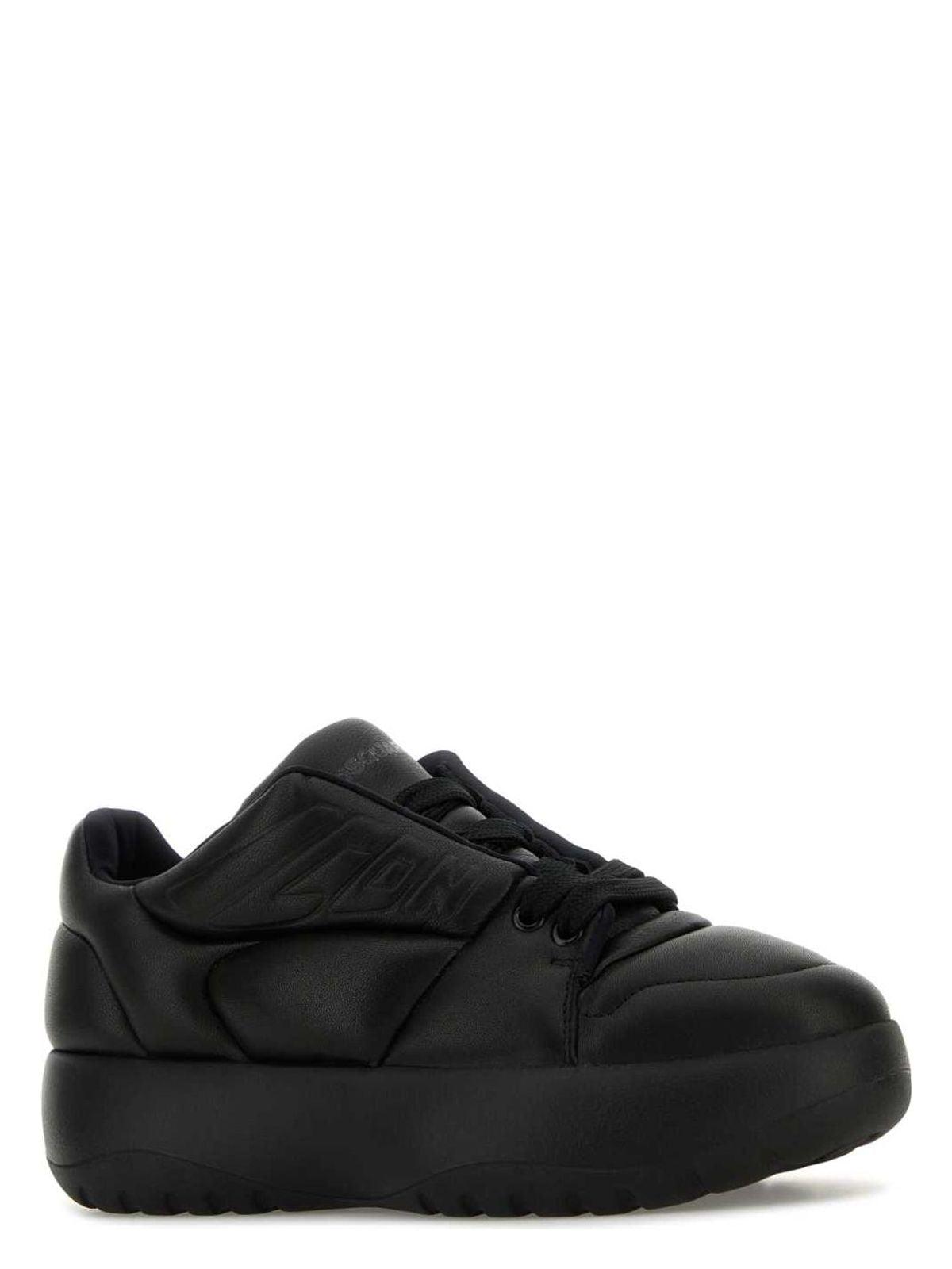 DSQUARED2 Black Leather Puffer Sneakers