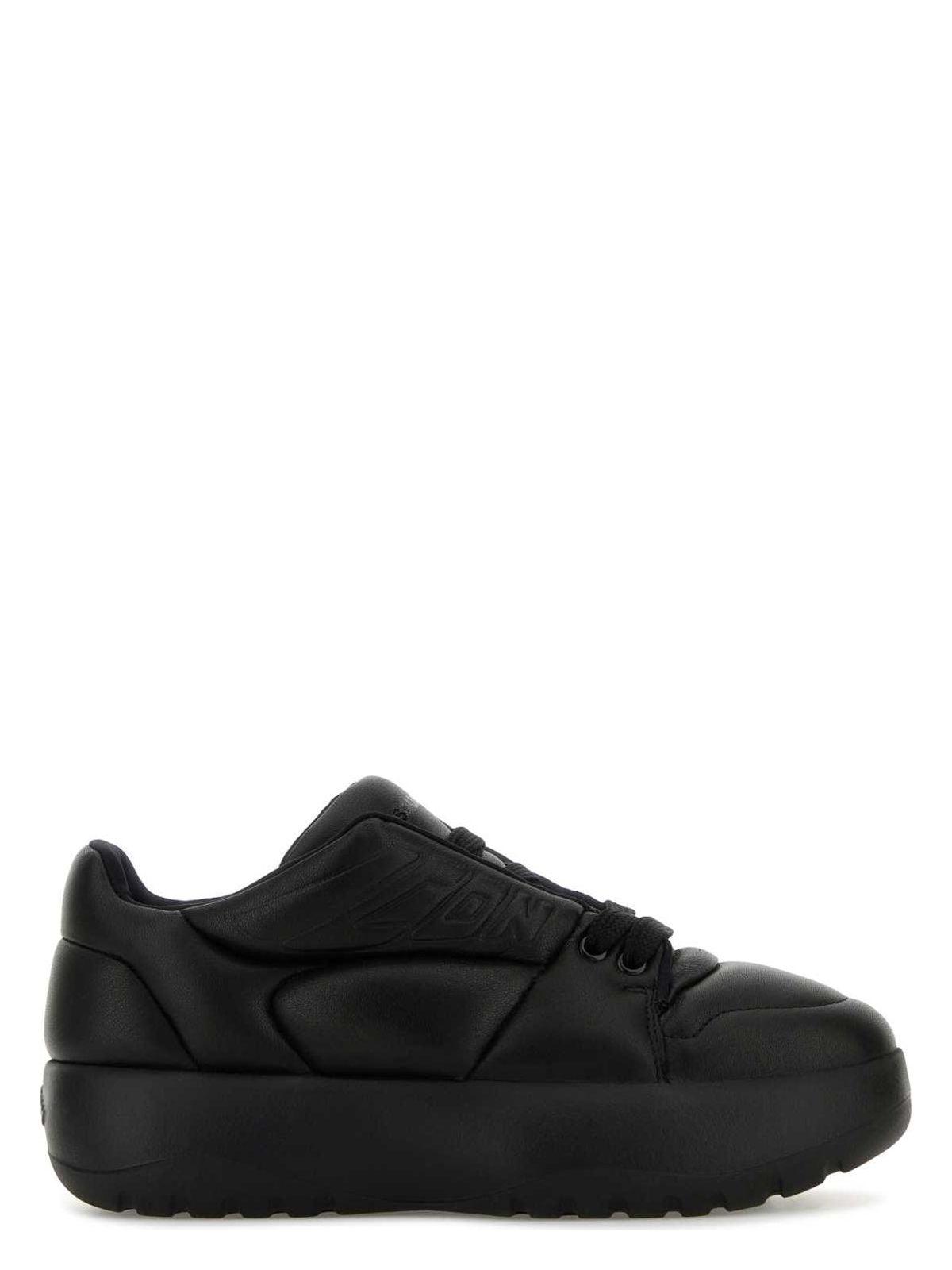 DSQUARED2 Black Leather Puffer Sneakers